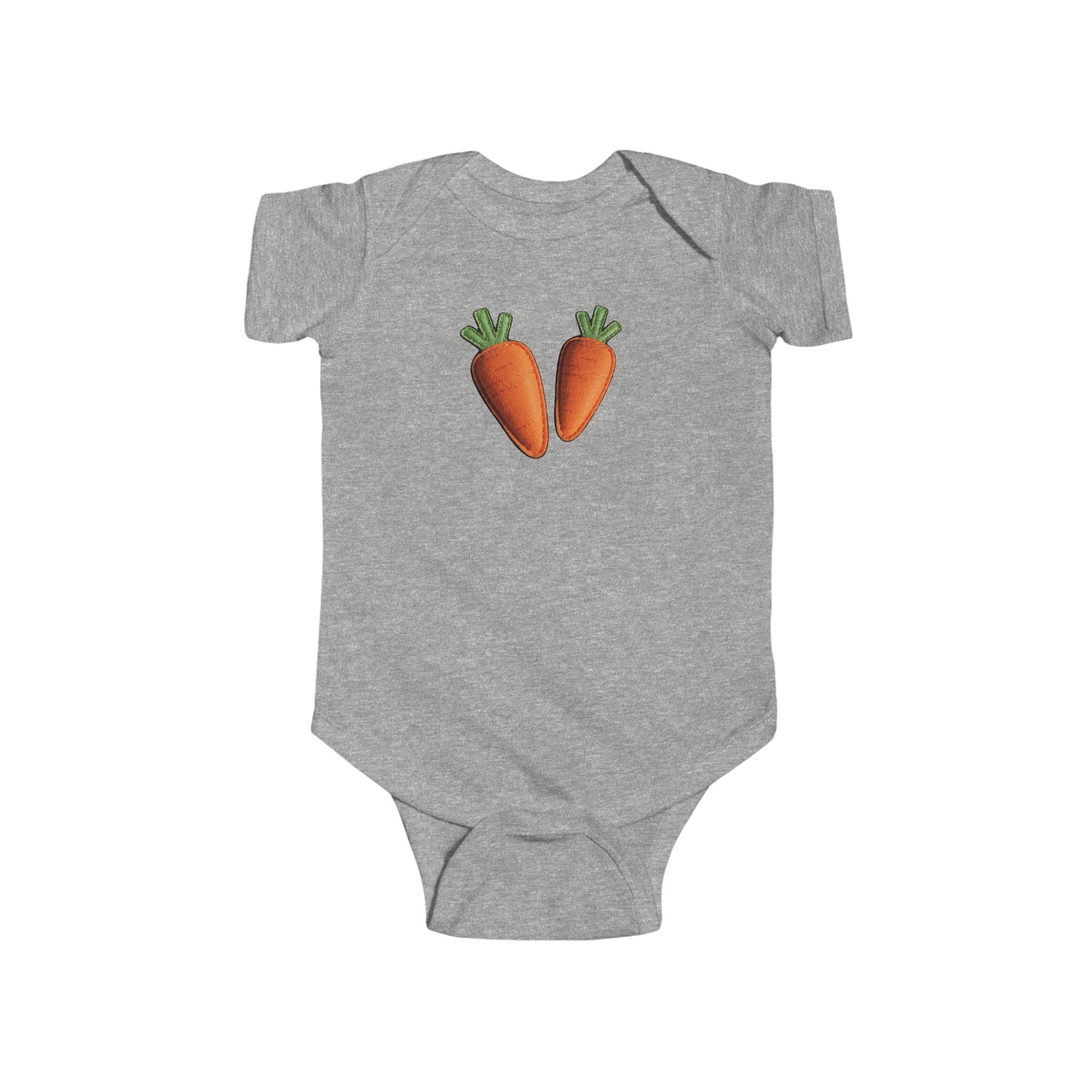 Baby Carrot Graphic Bodysuit — Cute Vegetable Infant Onesie Easter