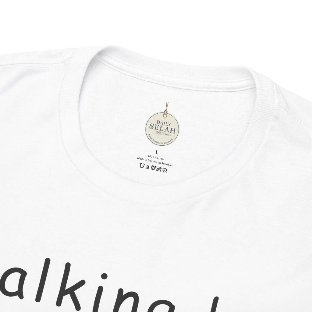 Faith Quote T-Shirt — "walking by faith, tripping constantly" Christian Tee