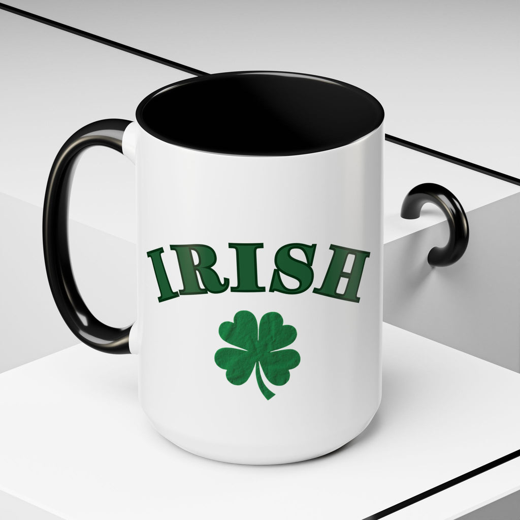 St. Patrick's Day Shamrock Accent Coffee Mug – Lucky Irish Green 11/15oz