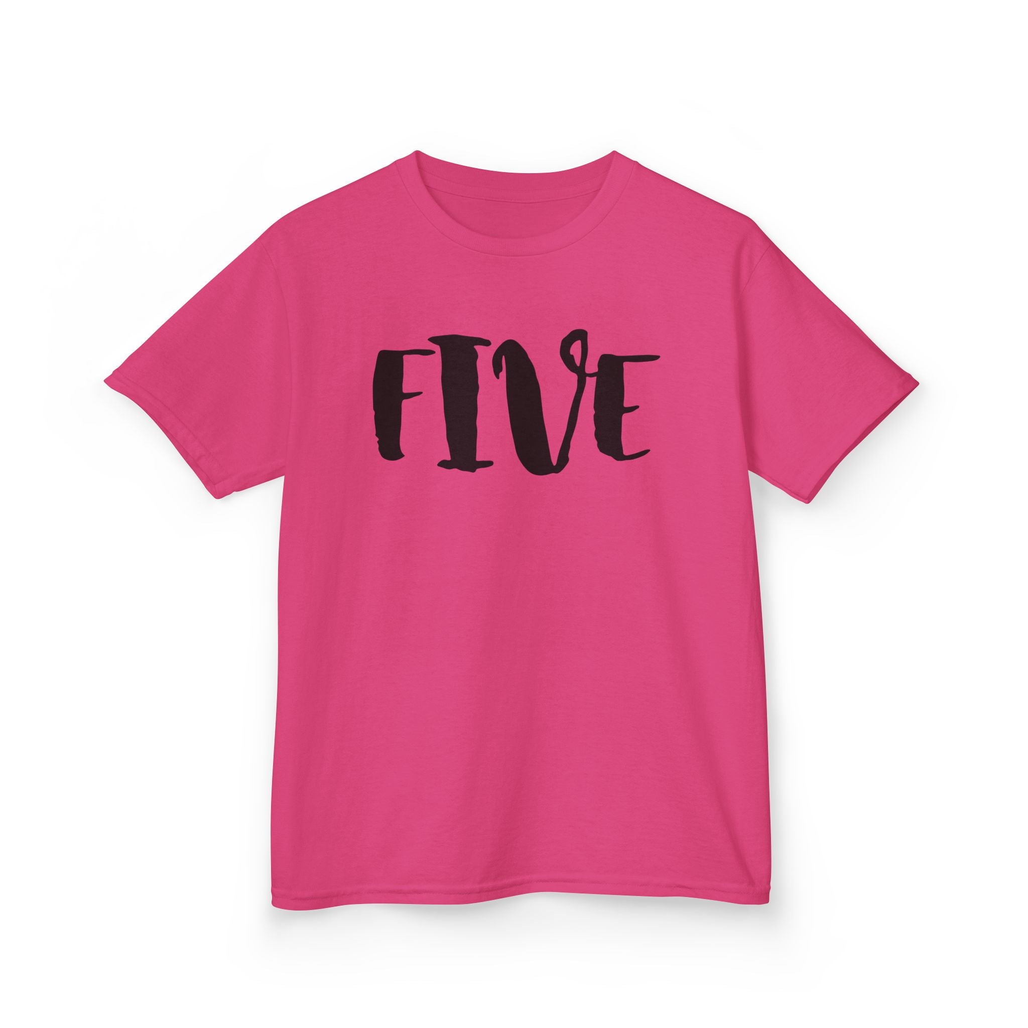 Kids "FIVE" Birthday T‑Shirt — Age 5 Party Tee