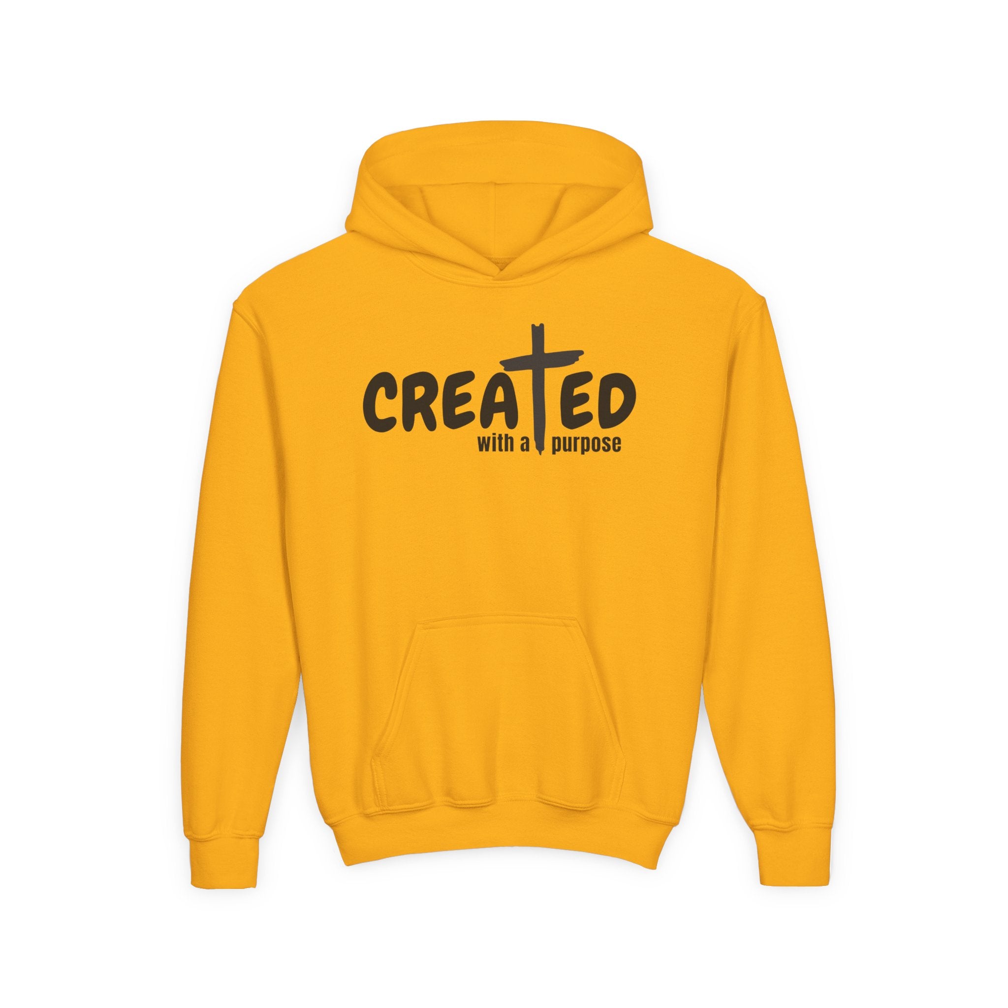 ‘Created With A Purpose’ Youth Hoodie — Christian Faith Kid’s Pullover