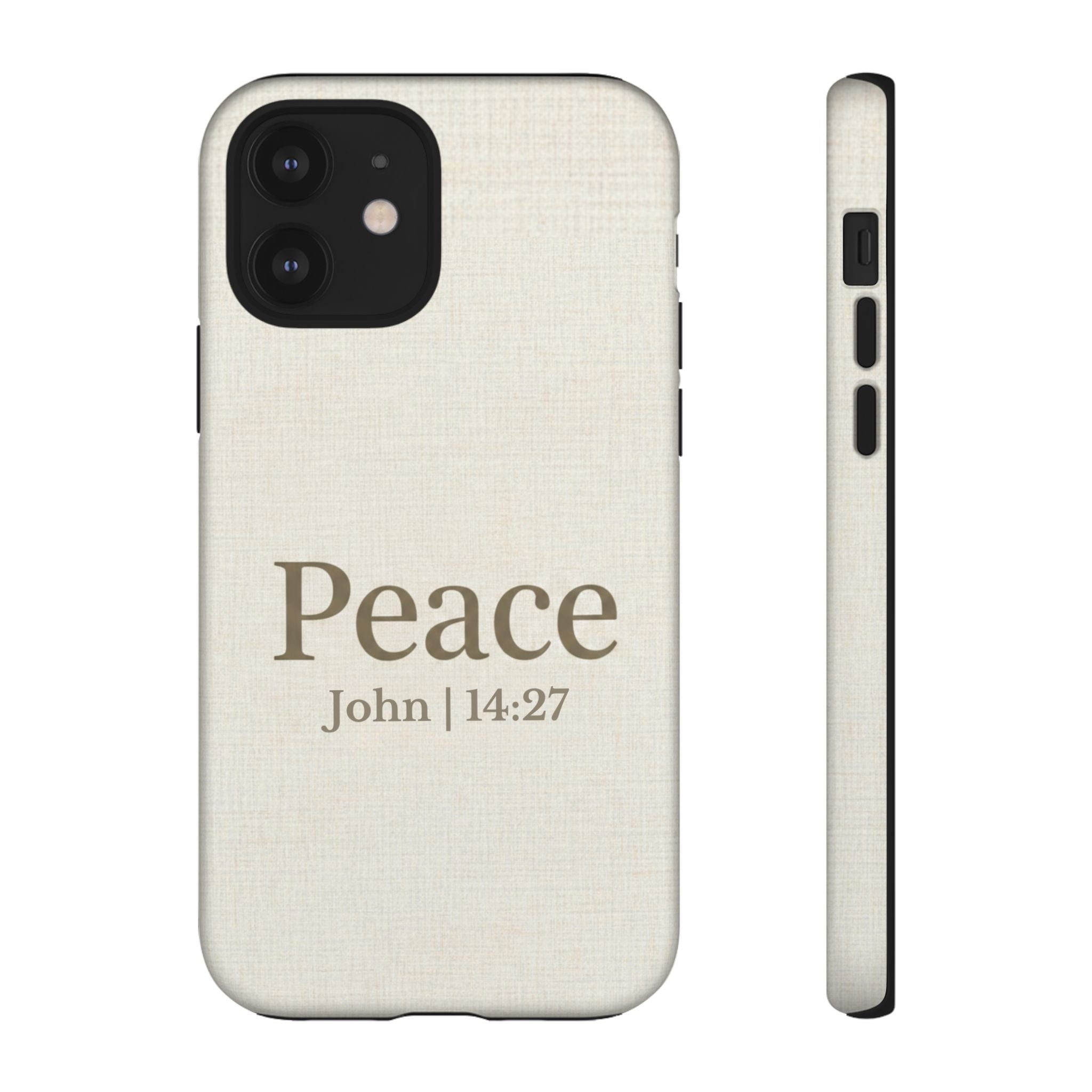 Peace (John 14:27) Phone Case — Minimalist Christian Scripture iPhone & Android Cover