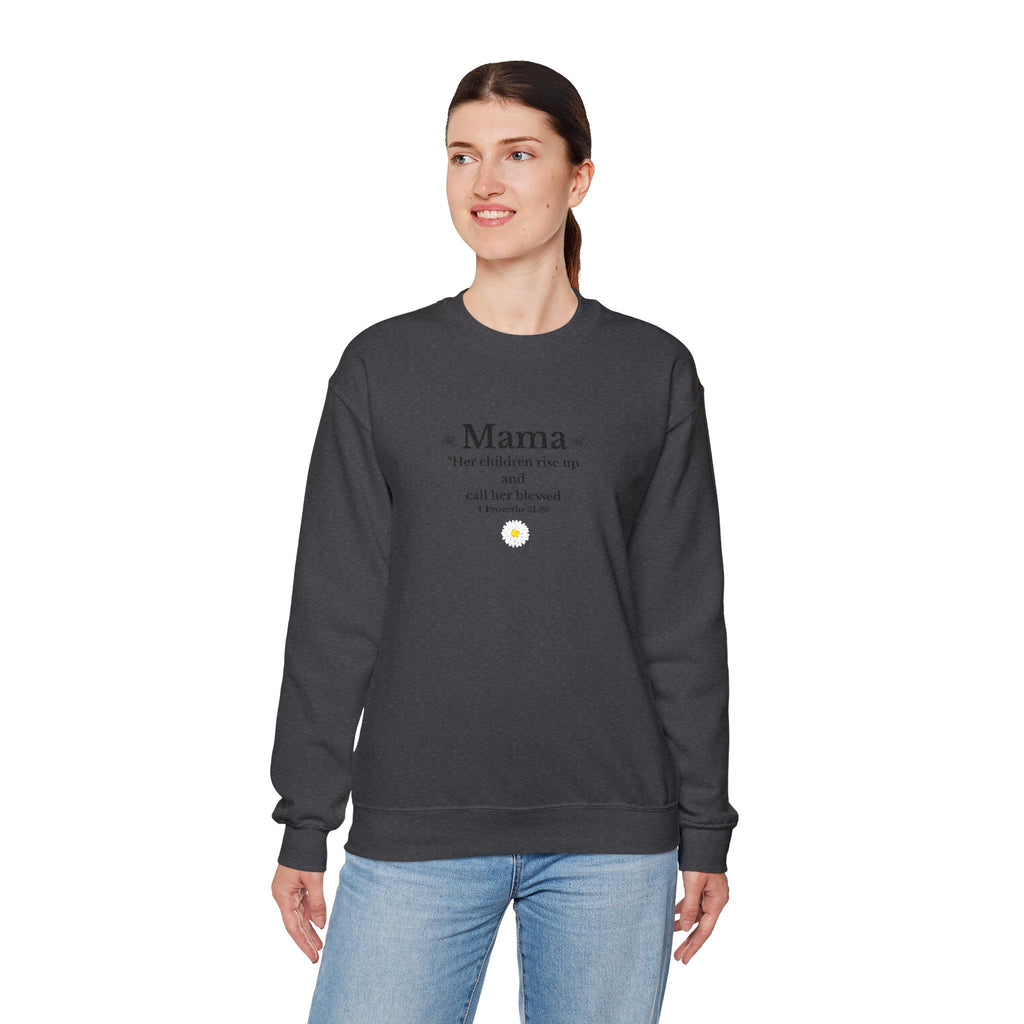 Mama Sunshine Crewneck Sweatshirt — "Mama the sunshine in my soul" Cozy Mom Gift - Embroidered