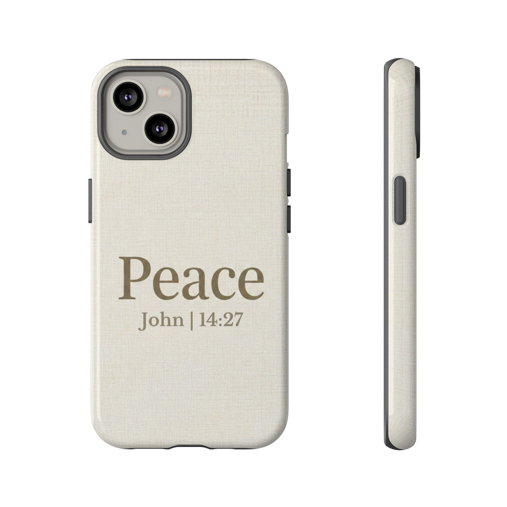 Peace (John 14:27) Phone Case — Minimalist Christian Scripture iPhone & Android Cover