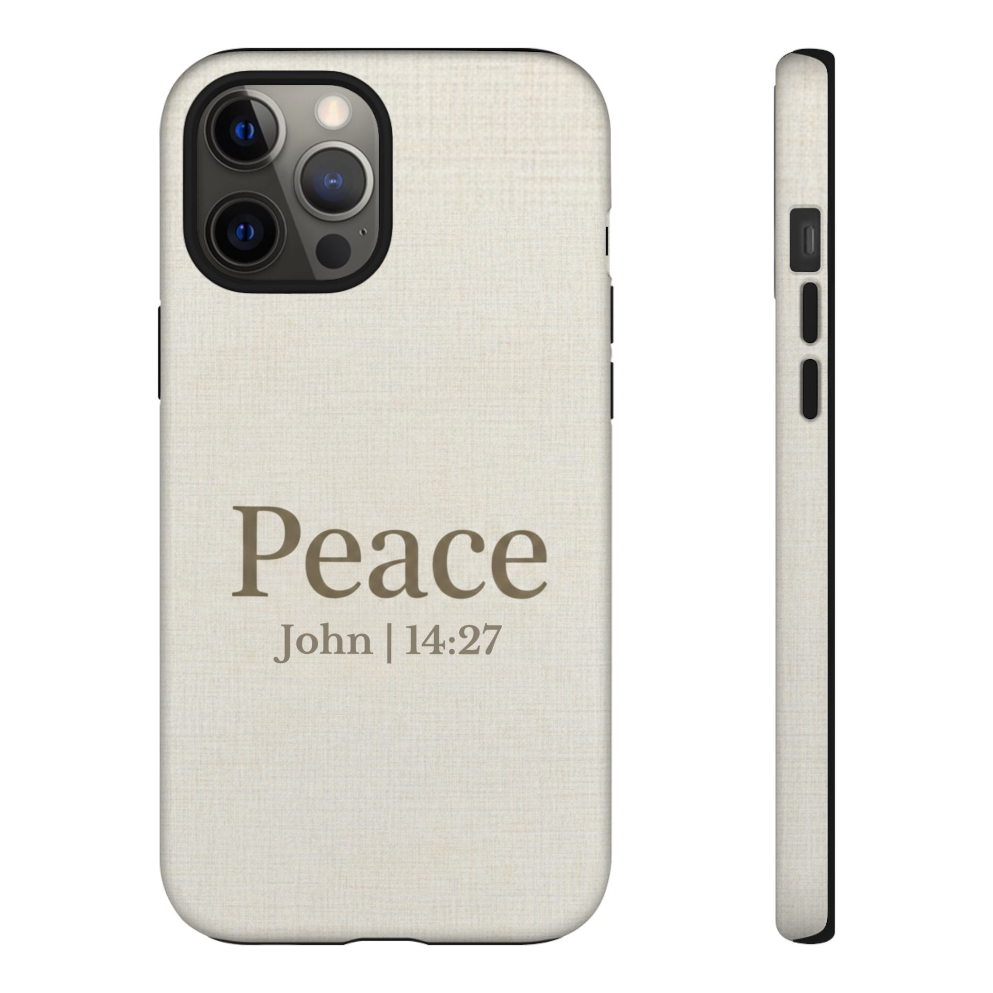 Peace (John 14:27) Phone Case — Minimalist Christian Scripture iPhone & Android Cover