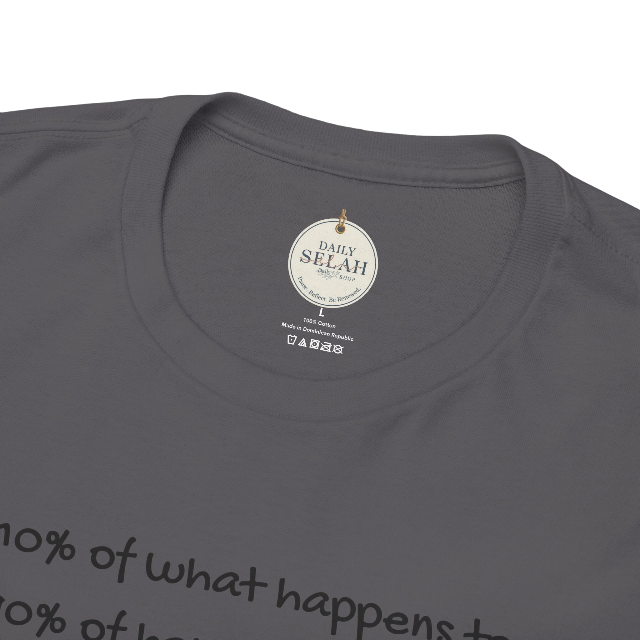 Bible Verse T‑Shirt – "Life is 10% of what happens to you" James 1:2-1 Inspirational Tee