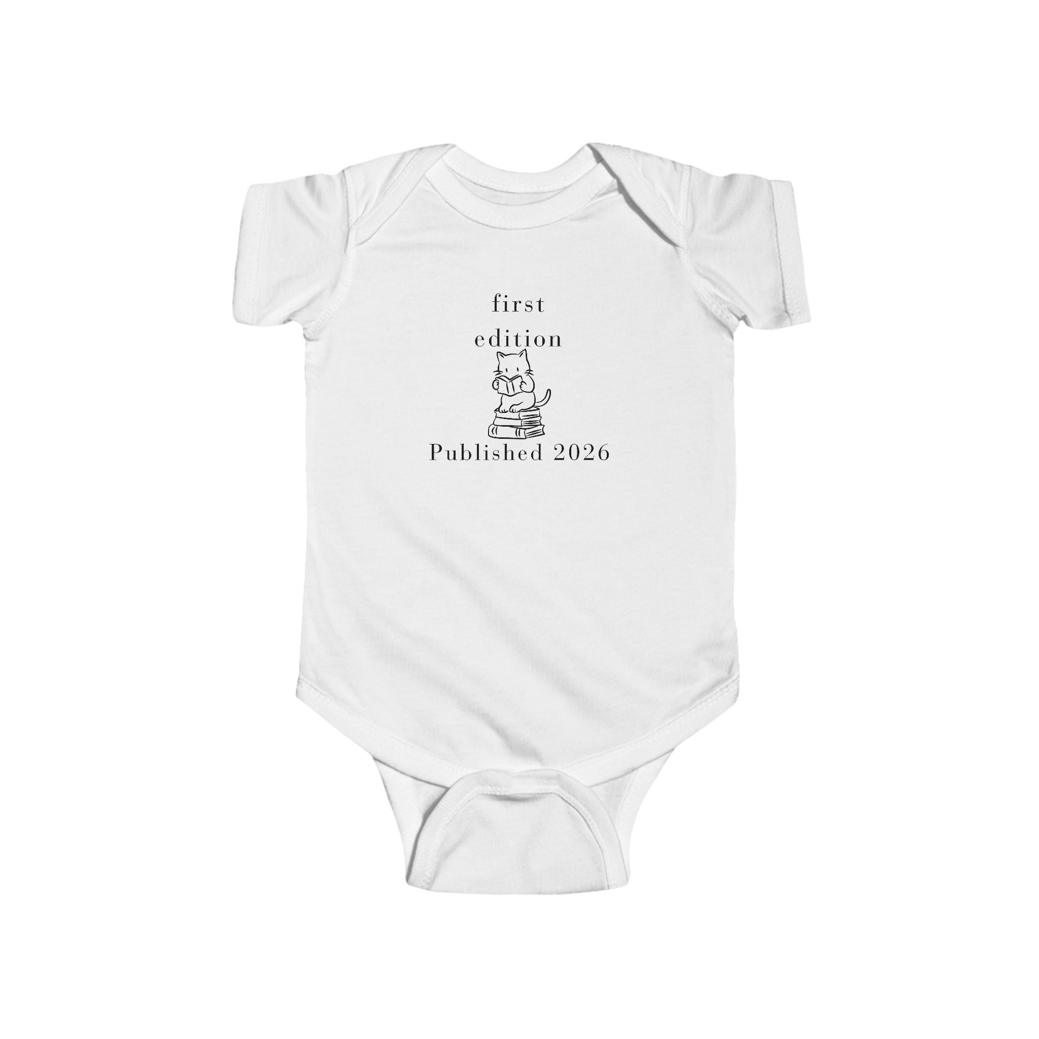 First Edition Published 2026 Infant Bodysuit | Baby Book Lover Logo