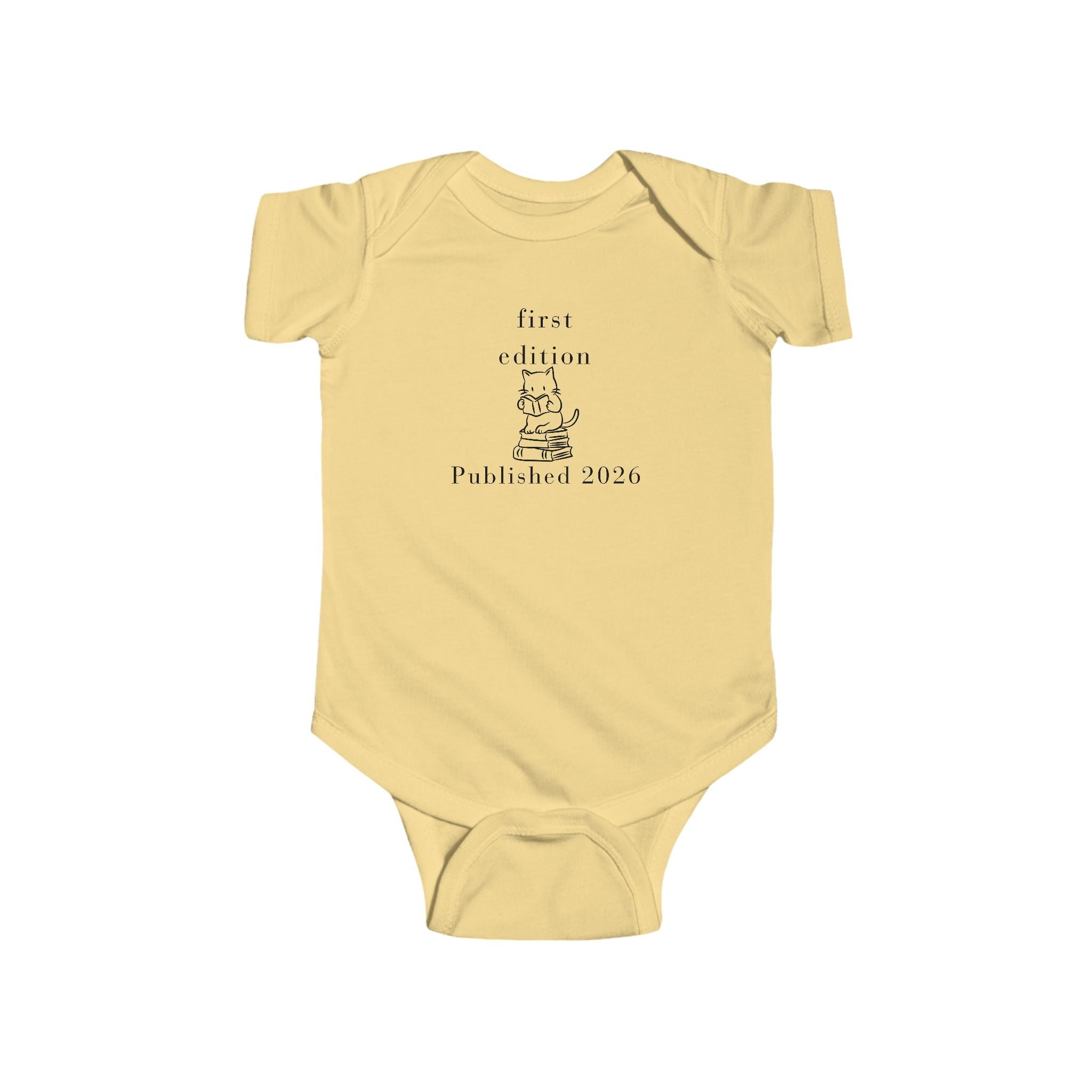 First Edition Published 2026 Infant Bodysuit | Baby Book Lover Logo