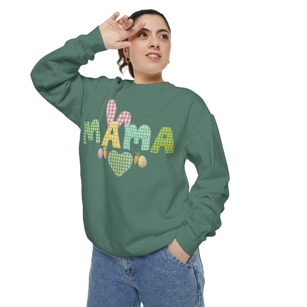 Comfort Colors - Mama Bunny Sweatshirt — Easter Plaid Mom Pullover