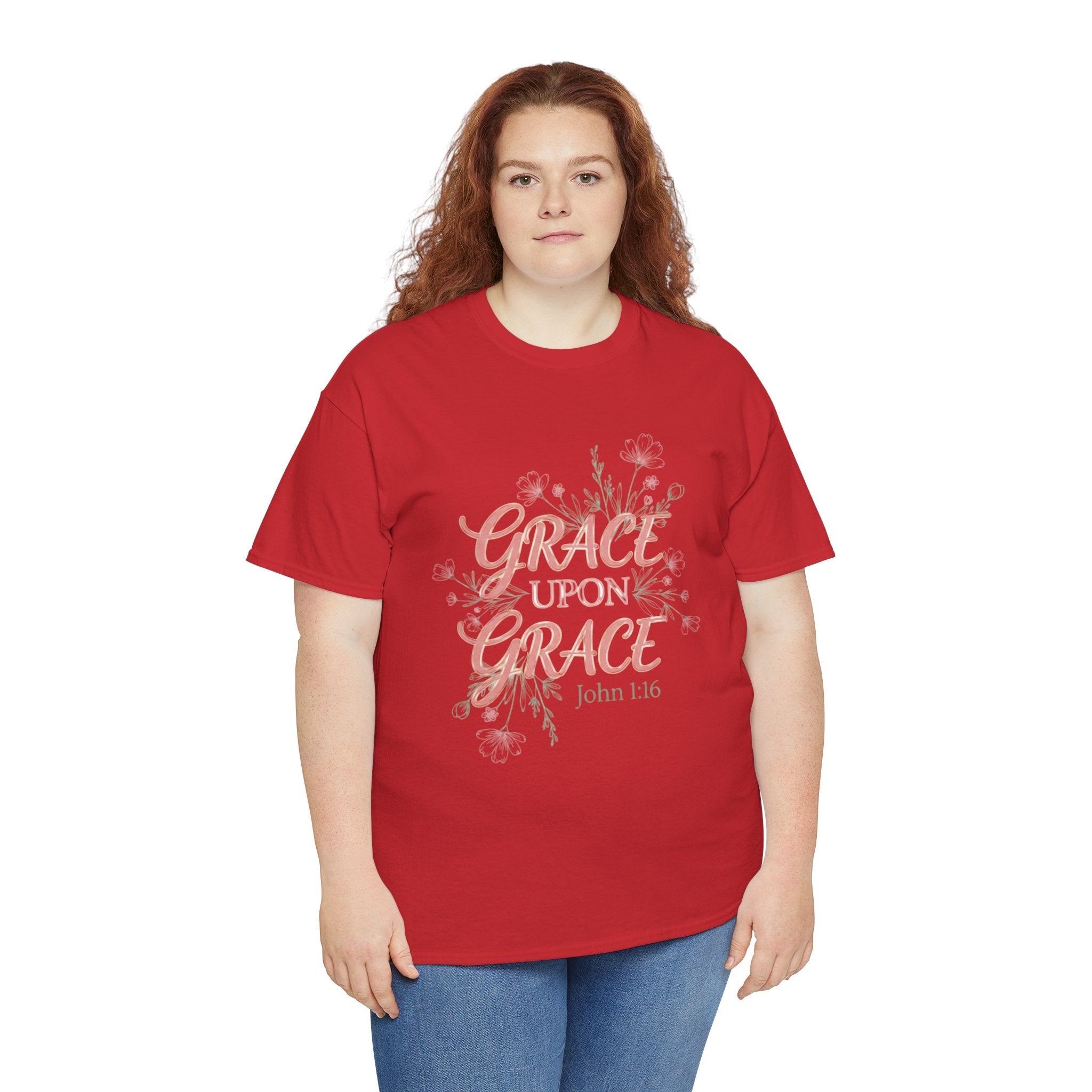 Grace Upon Grace Tee — John 1:16 Floral Christian T-Shirt