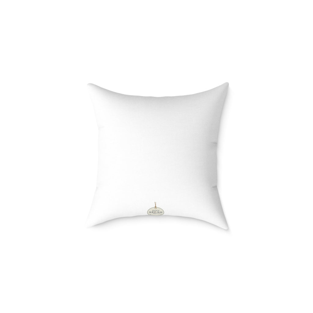 Pause Square Pillow – Minimalist Faith Inspired Neutral Canvas Throw Pillow with 'Pause' Typography