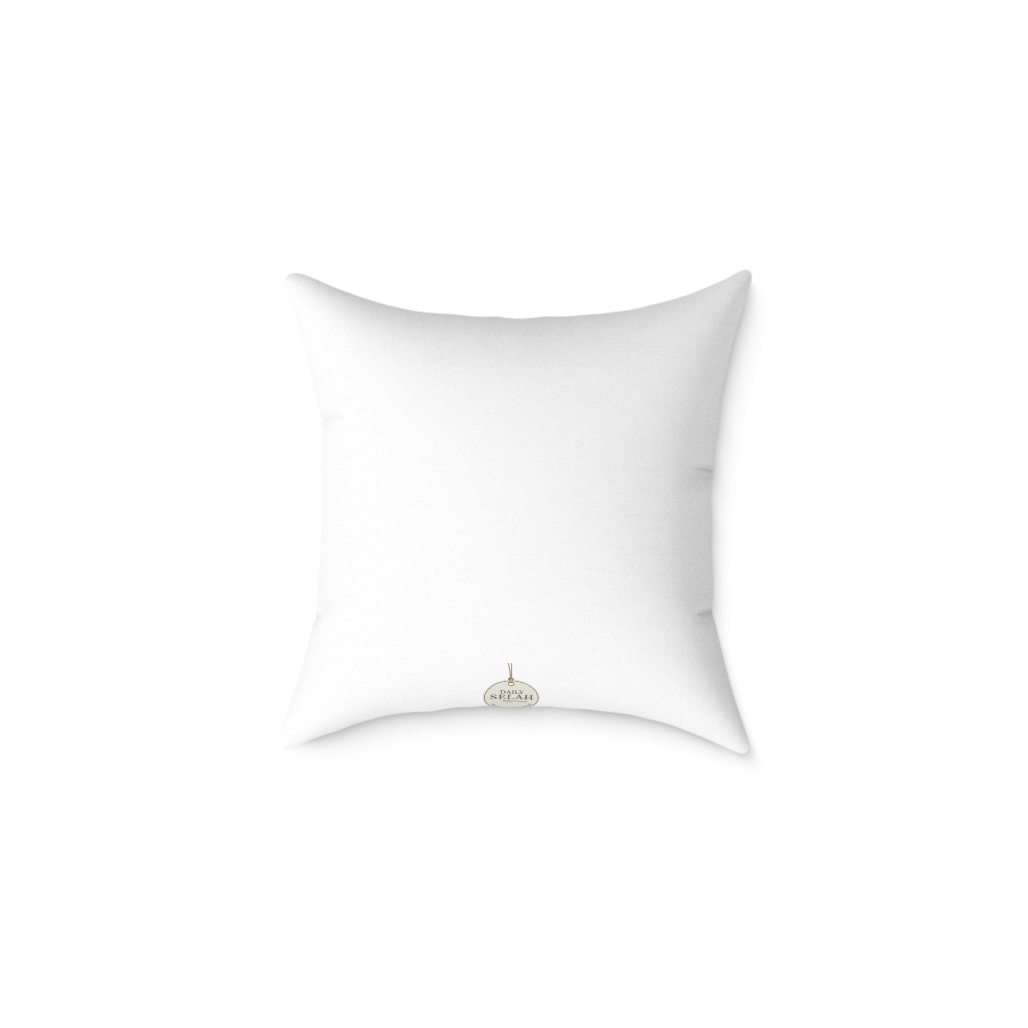 Pause Square Pillow – Minimalist Faith Inspired Neutral Canvas Throw Pillow with 'Pause' Typography