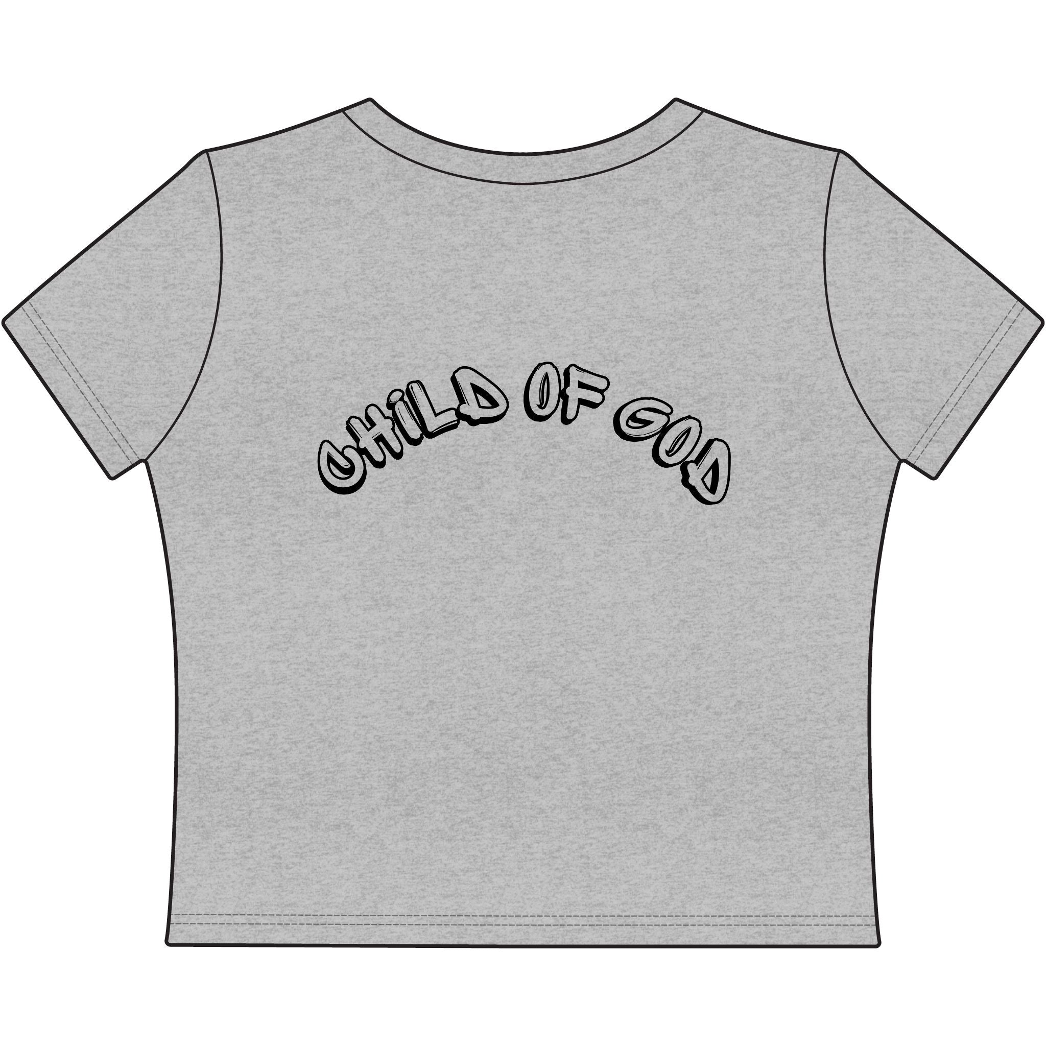Child of God Women's Baby Tee — He's Got My Back Religious Graphic Top