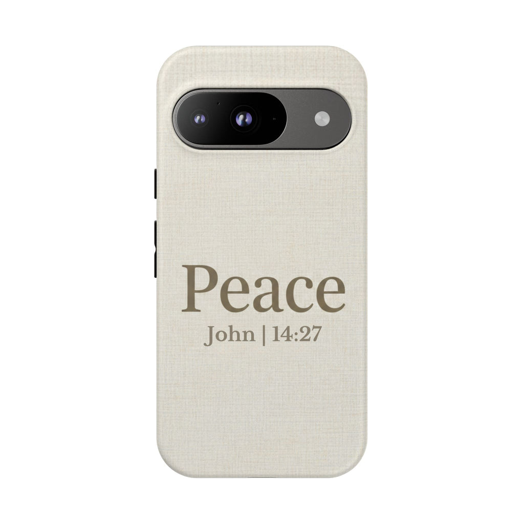Peace (John 14:27) Phone Case — Minimalist Christian Scripture iPhone & Android Cover