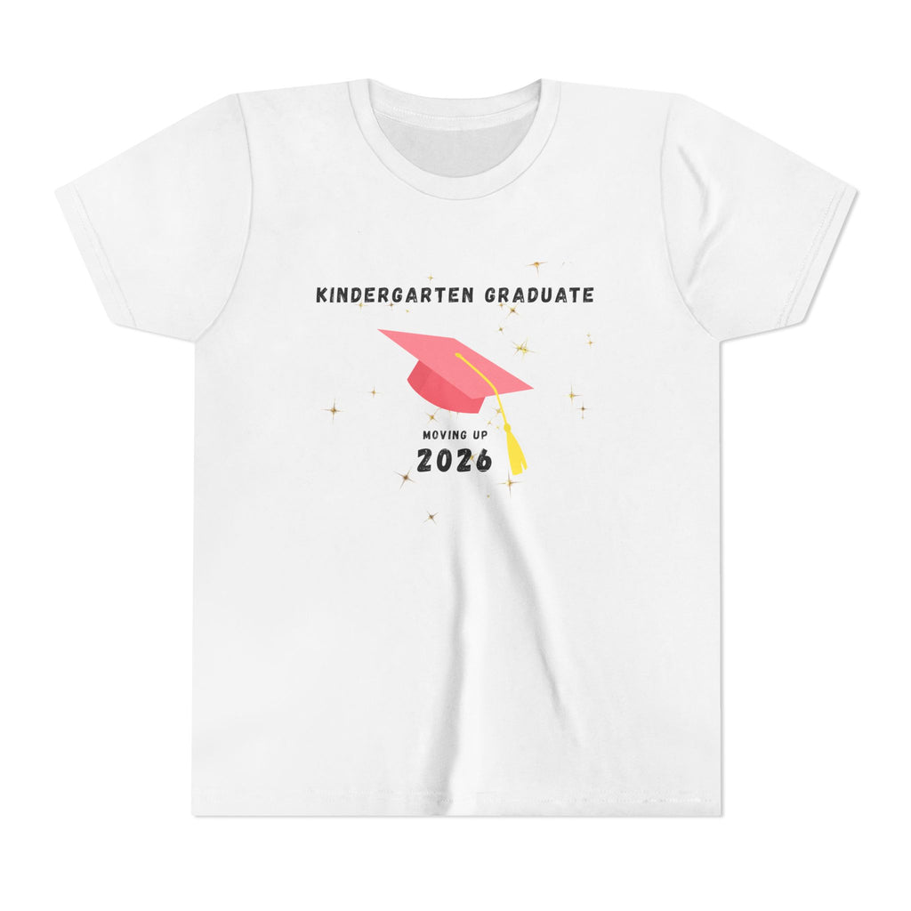 Kindergarten Graduate 2026 Youth Tee — Moving Up Graduation Cap Shirt