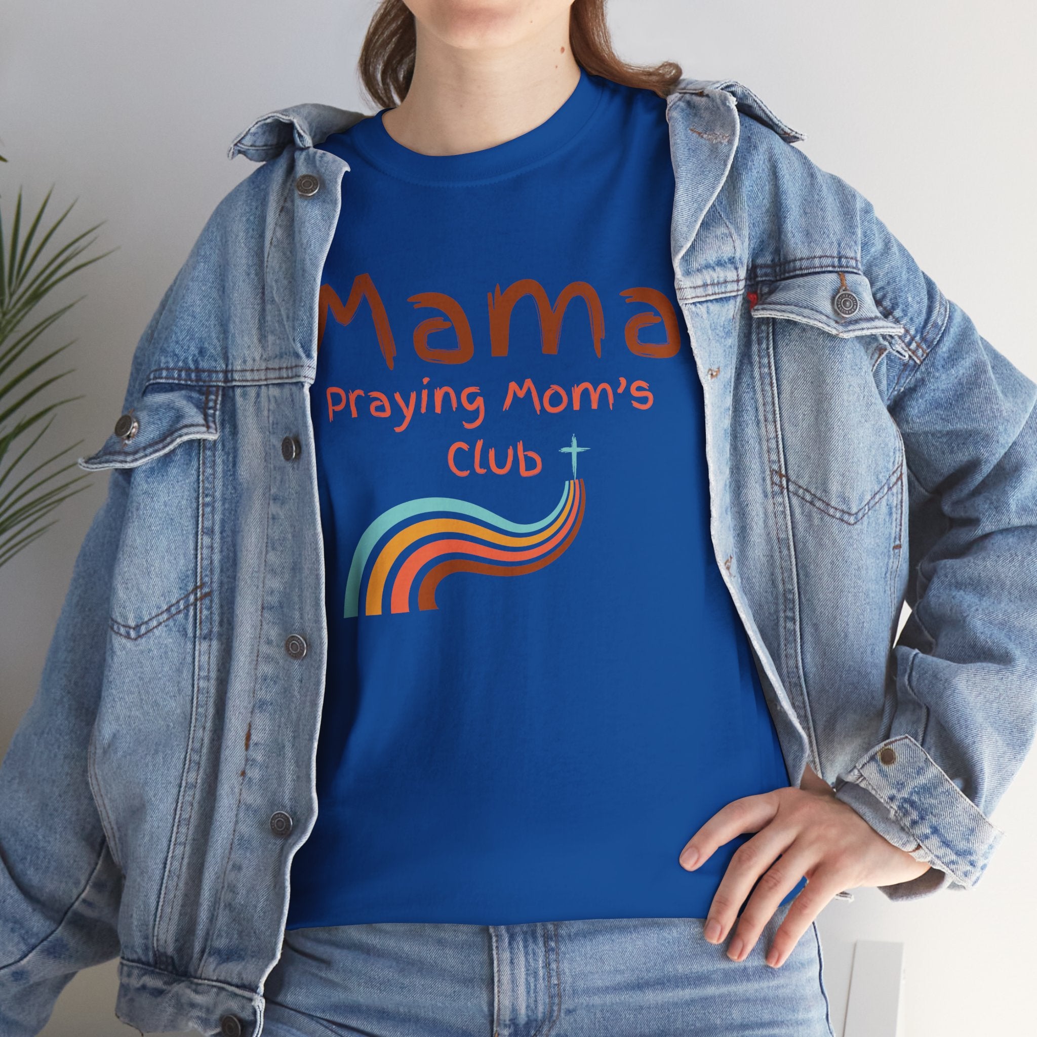 Mama Praying Mom's Club Tee — Inspirational Christian Mama T-Shirt with Rainbow - Mother's Day Gift
