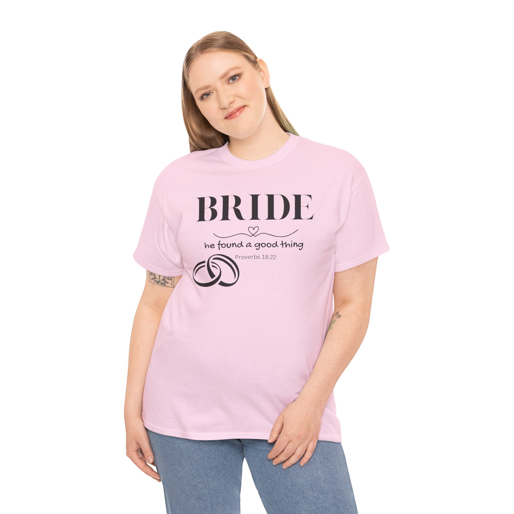 Bride T-Shirt — "We Found a Good Thing" Wedding Rings Tee - Christian - Personalized