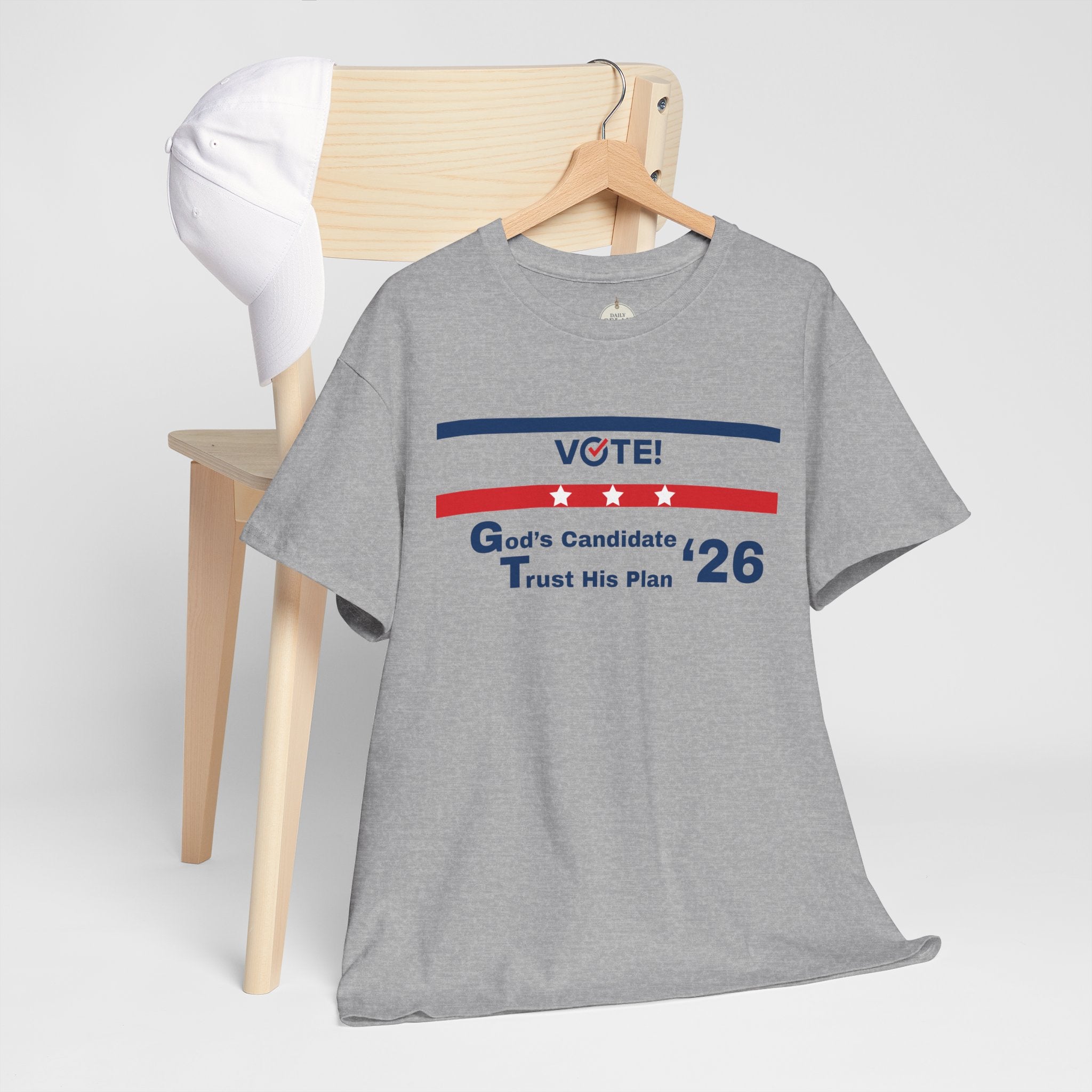 Political Vote '26 T‑Shirt — "God's Candidate Trust His Plan" Patriotic Tee