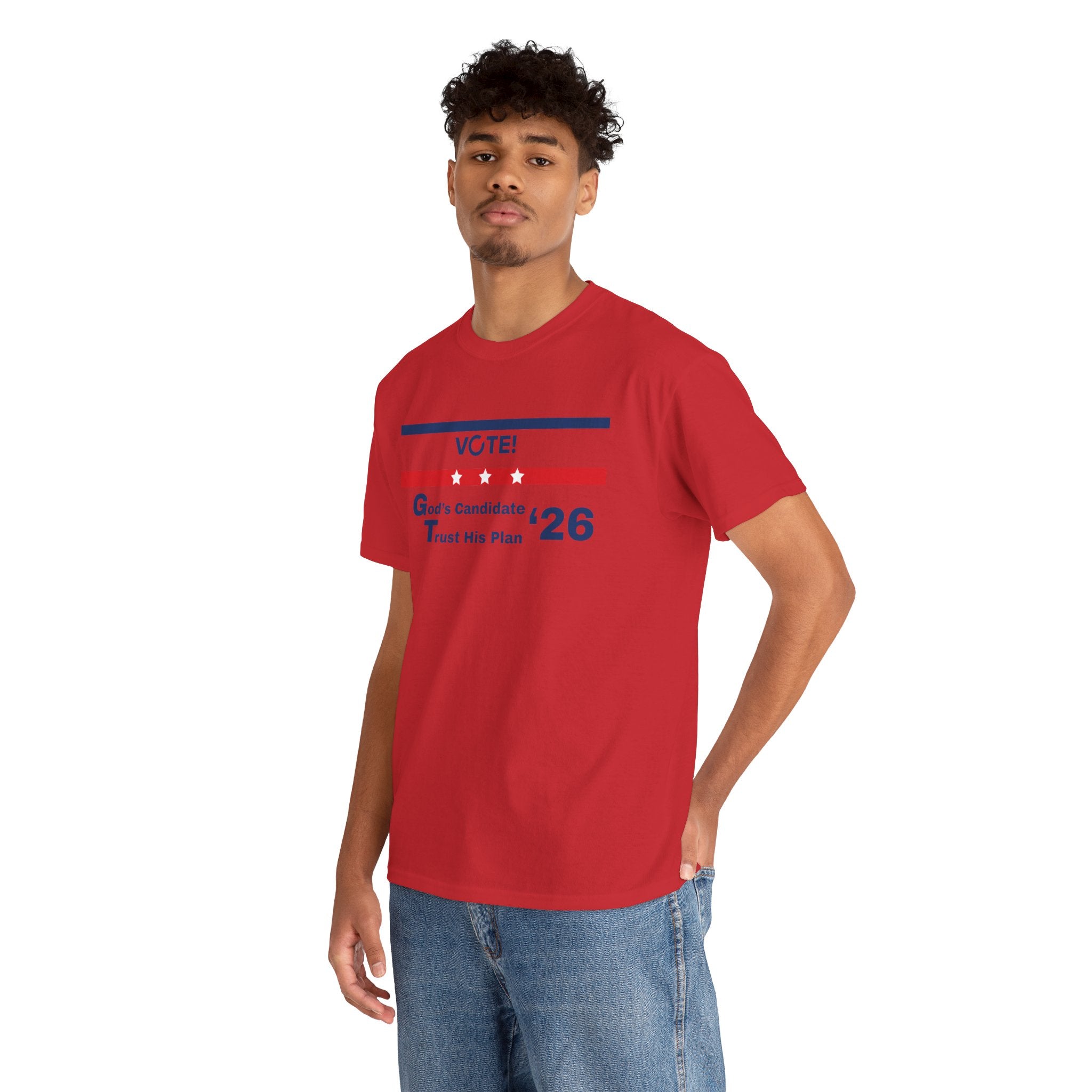 Political Vote '26 T‑Shirt — "God's Candidate Trust His Plan" Patriotic Tee