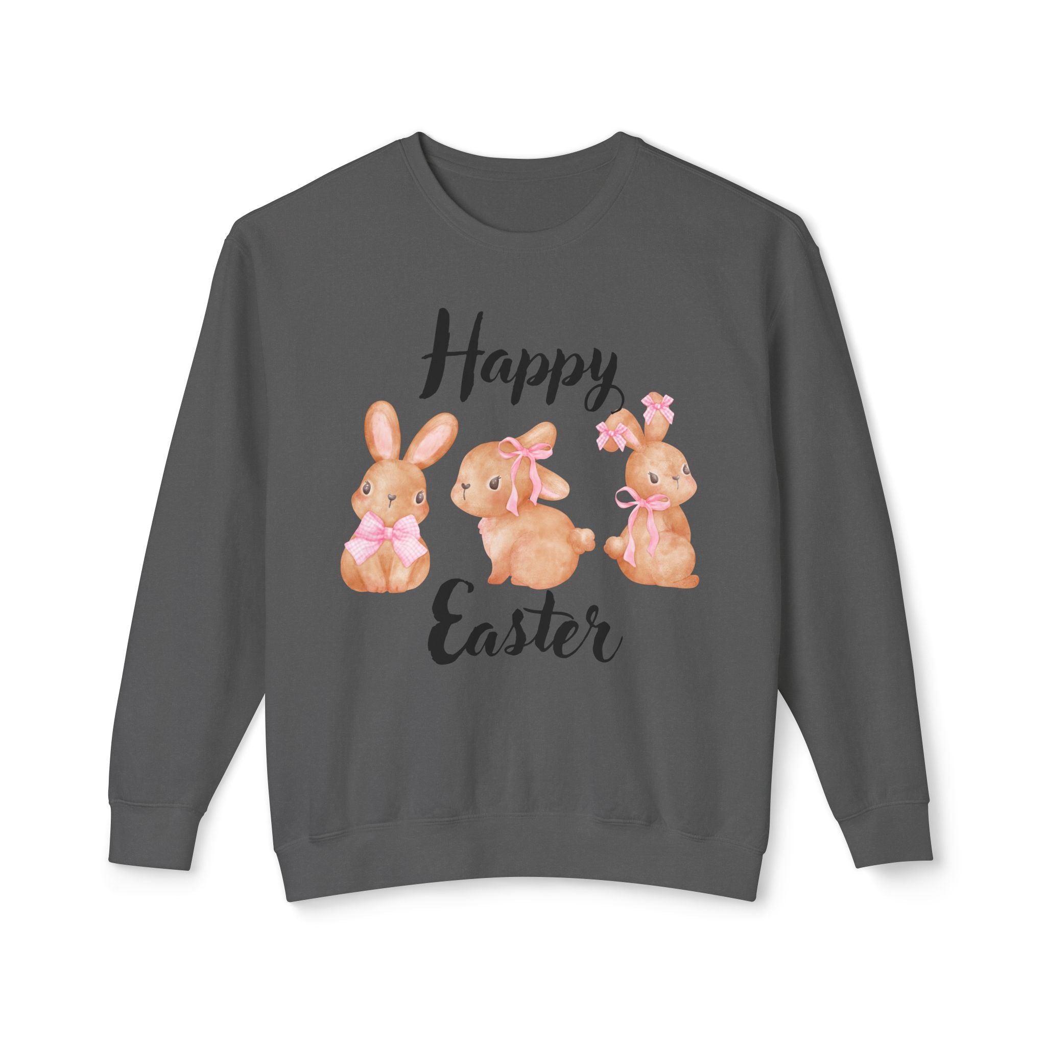 Comfort Colors - Easter Bunny Crewneck Sweatshirt – "Happy Easter" Pastel Bunny Design