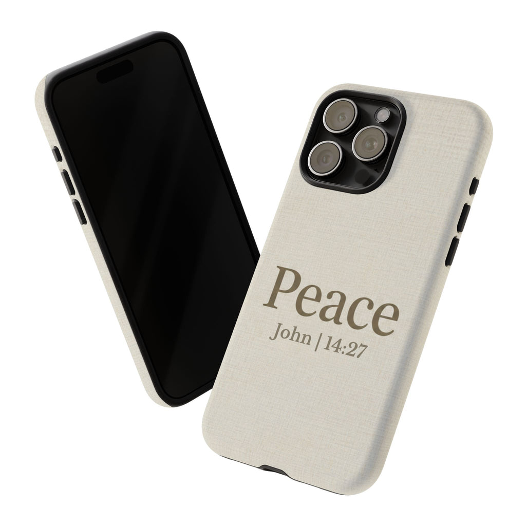 Peace (John 14:27) Phone Case — Minimalist Christian Scripture iPhone & Android Cover