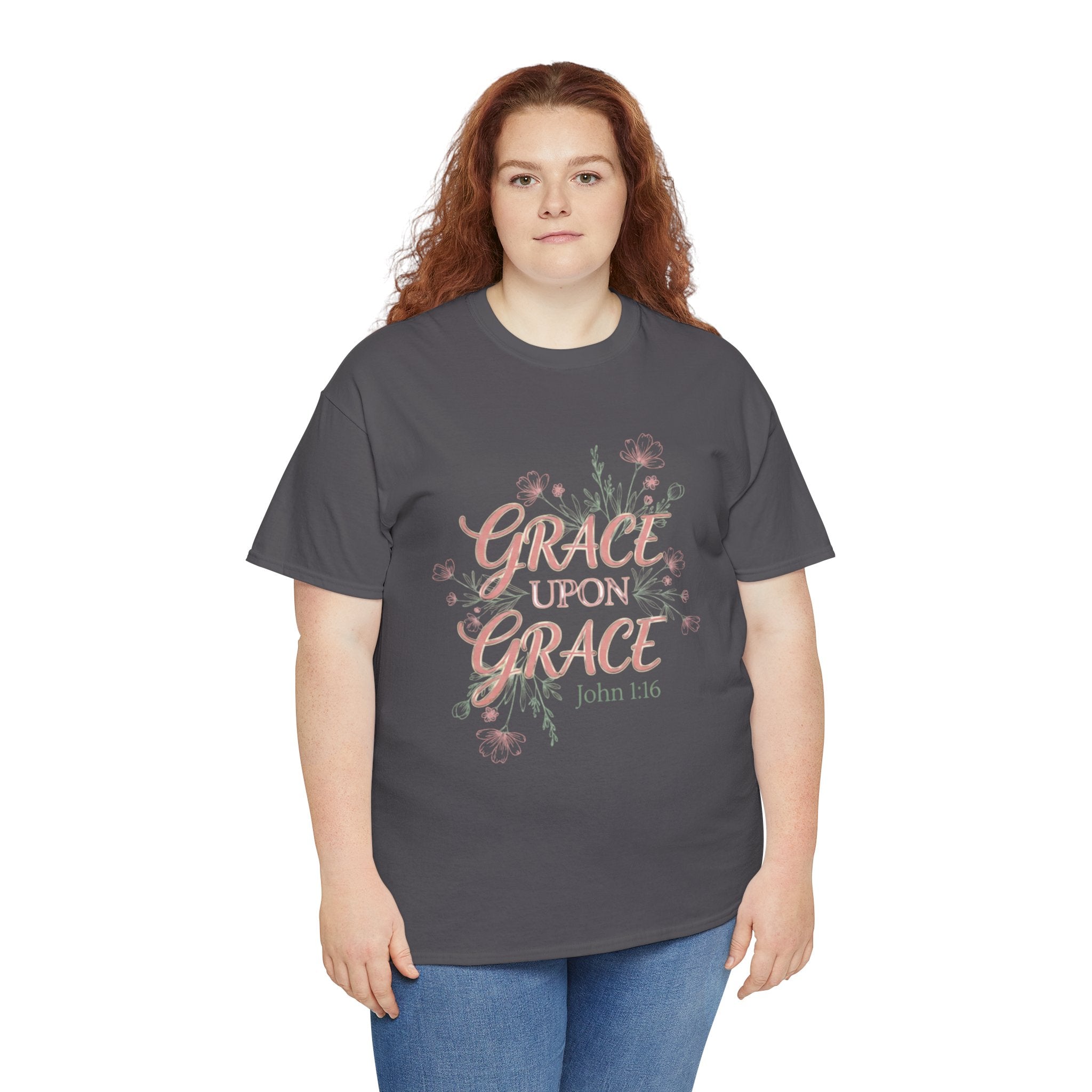 Grace Upon Grace Tee — John 1:16 Floral Christian T-Shirt