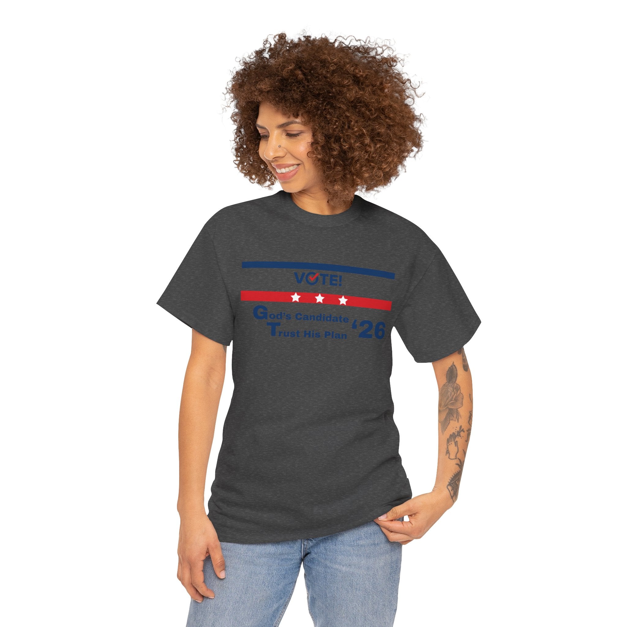 Political Vote '26 T‑Shirt — "God's Candidate Trust His Plan" Patriotic Tee