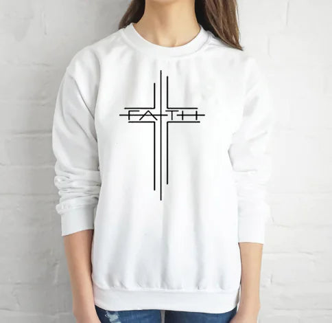Faith Cross Graphic Women's Casual Sweatshirt
