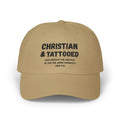Embroidered Christian & Tattooed Dad Cap — Faith-Based Baseball Hat with John 7:24 Message