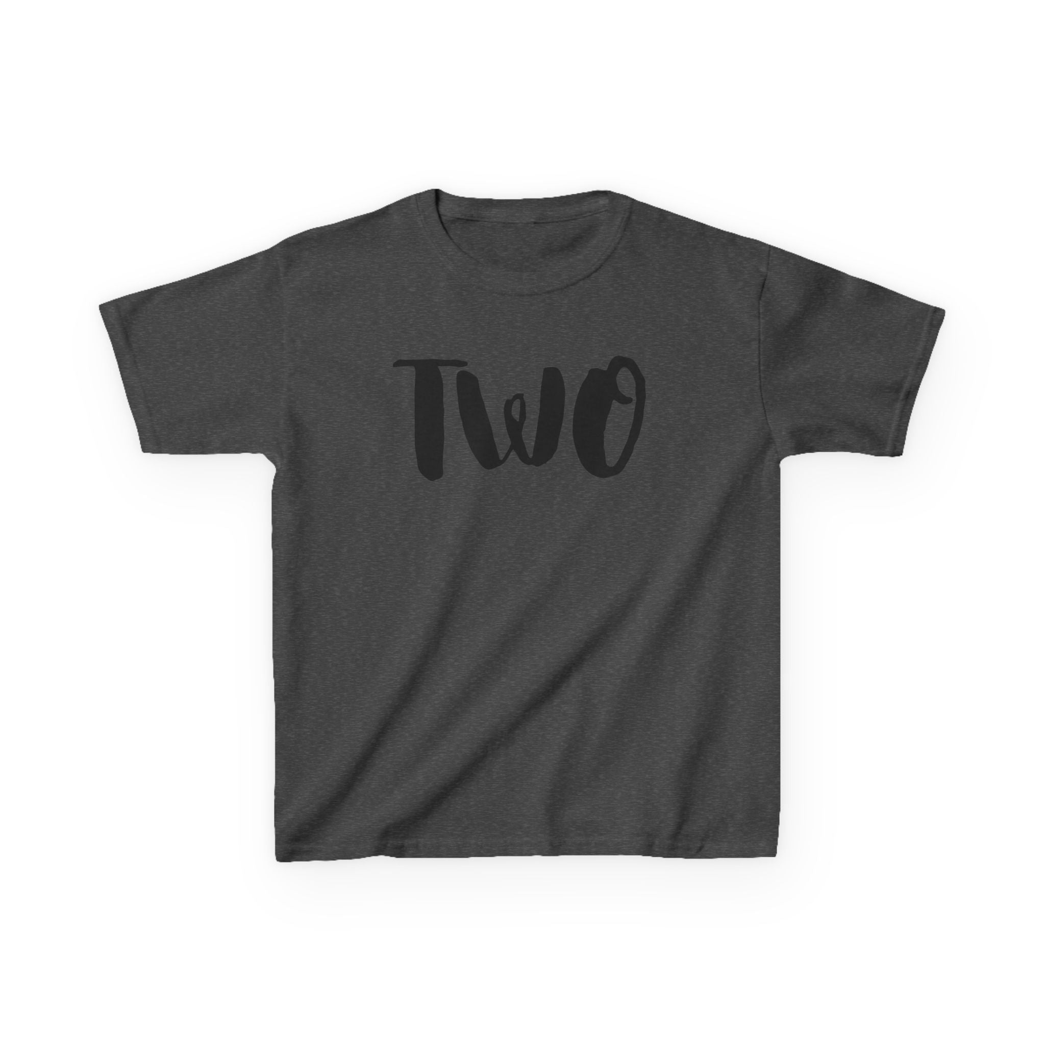'Two' Kids T‑Shirt – Birthday Toddler Number Shirt for 2-Year-Olds