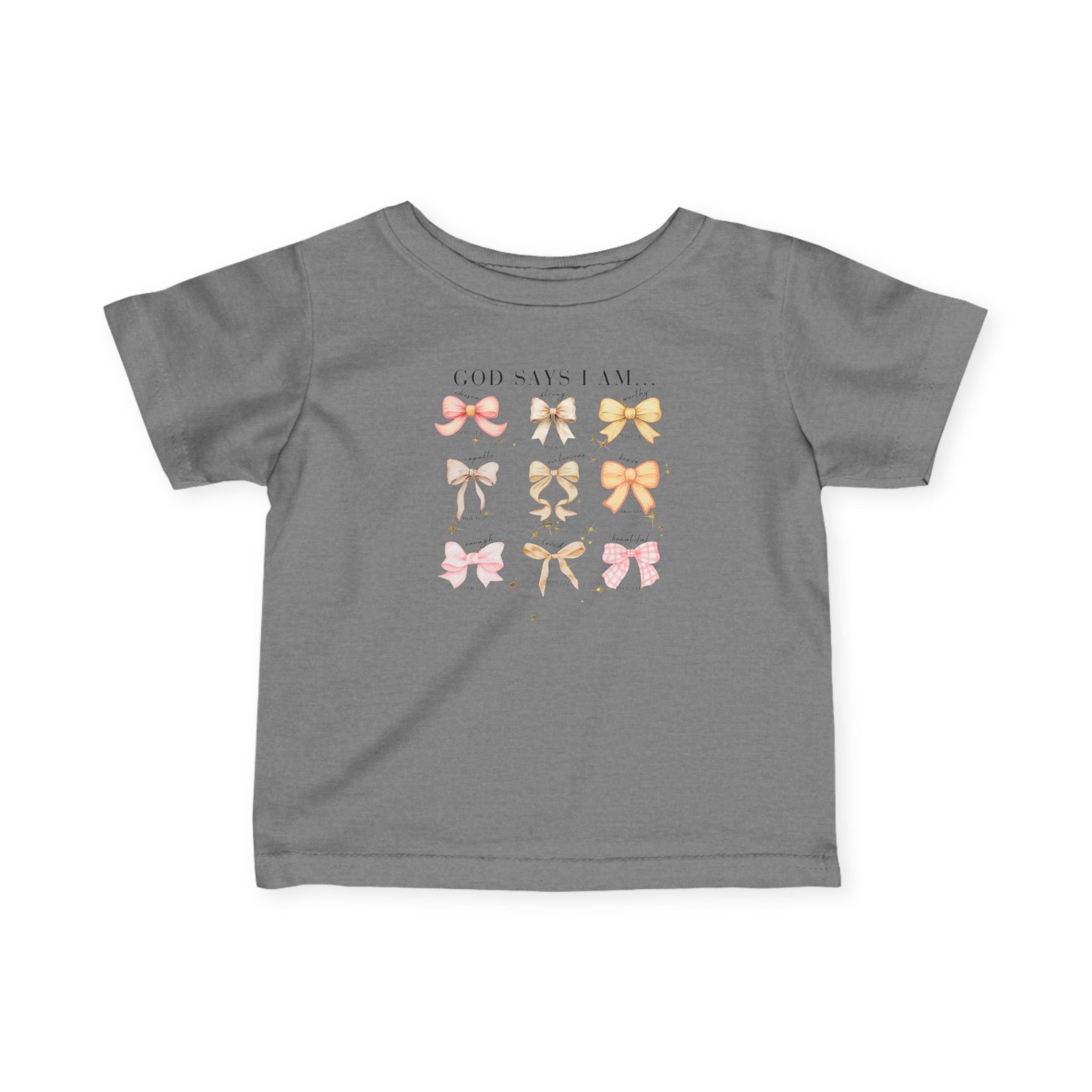 Infant Tee — Pastel Bows Baby Shirt God Say I Am...
