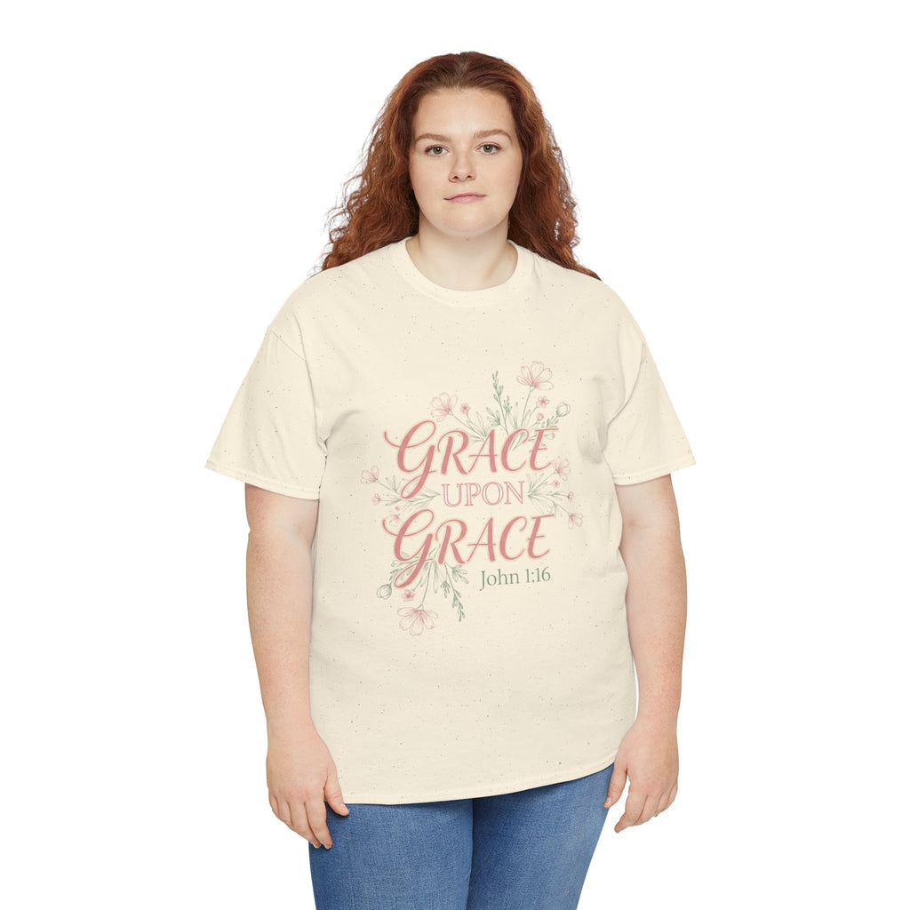 Grace Upon Grace Tee — John 1:16 Floral Christian T-Shirt
