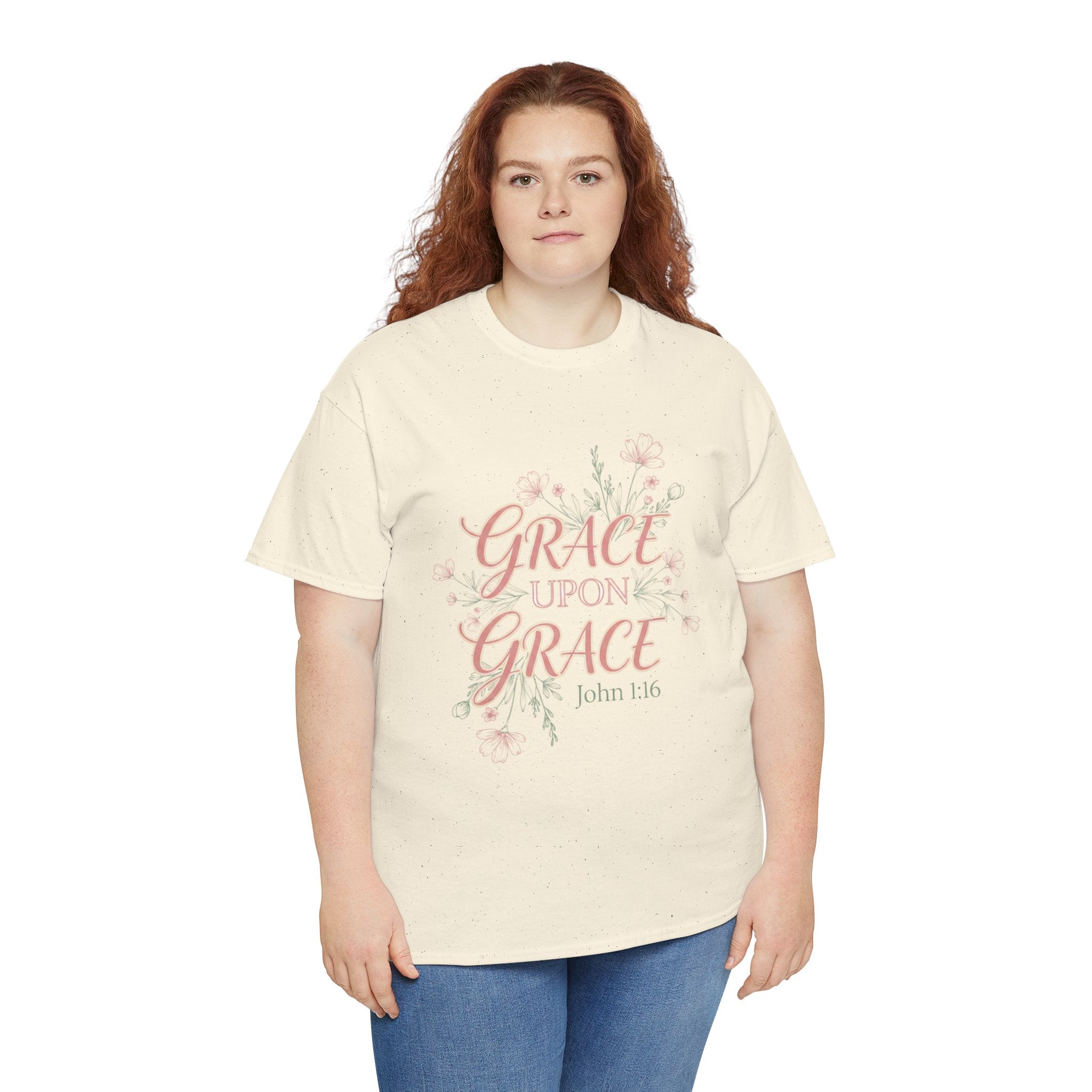 Grace Upon Grace Tee — John 1:16 Floral Christian T-Shirt