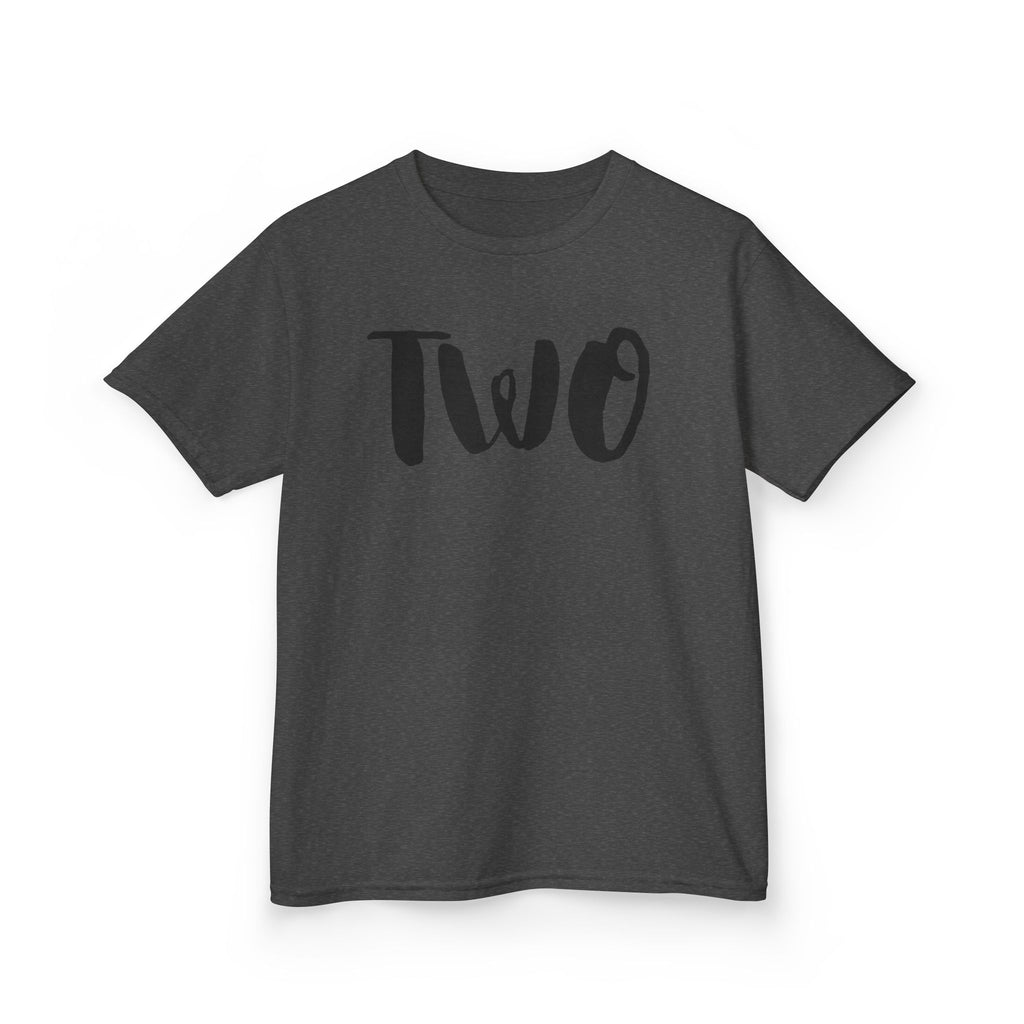 'Two' Kids T‑Shirt – Birthday Toddler Number Shirt for 2-Year-Olds