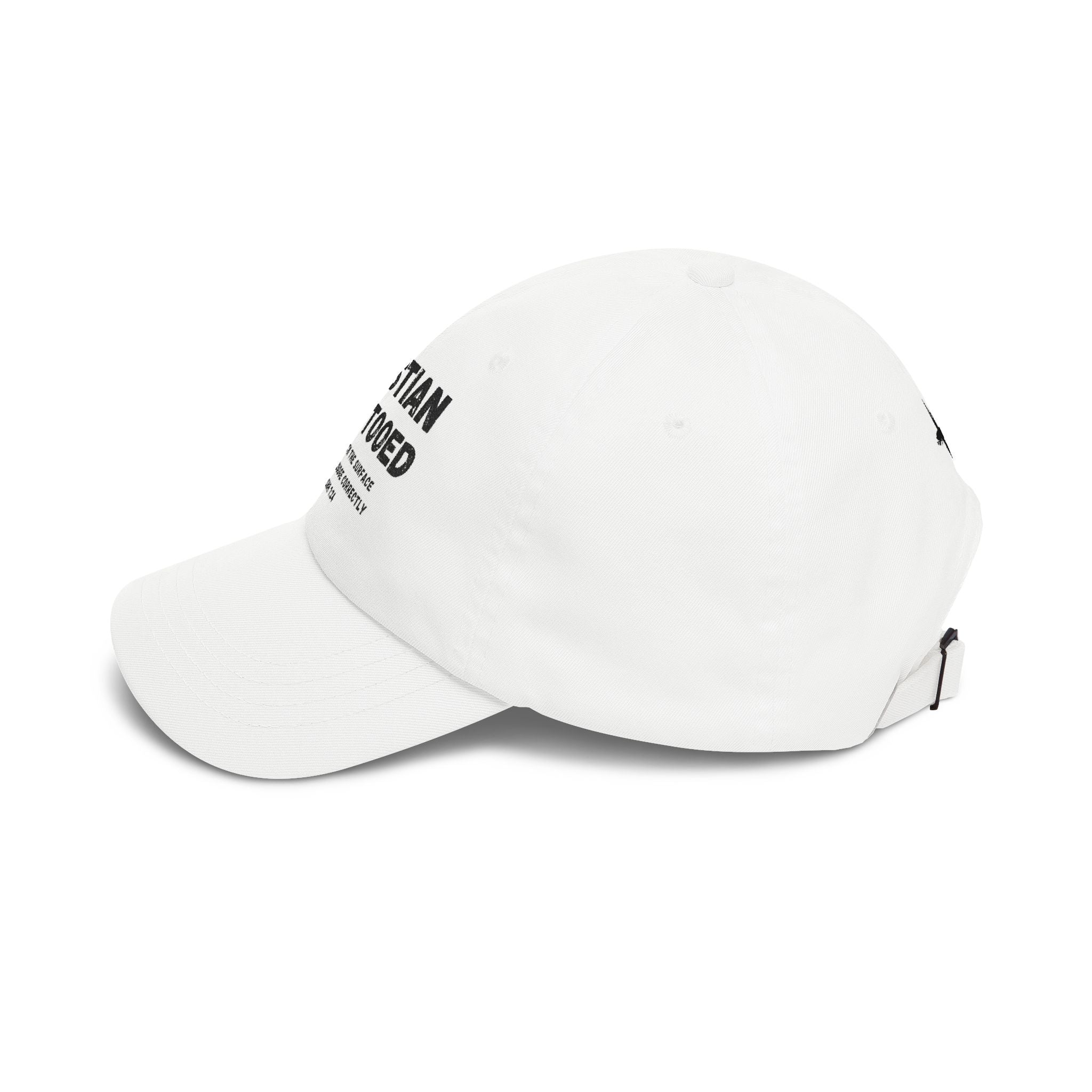 Embroidered Christian & Tattooed Dad Cap — Faith-Based Baseball Hat with John 7:24 Message