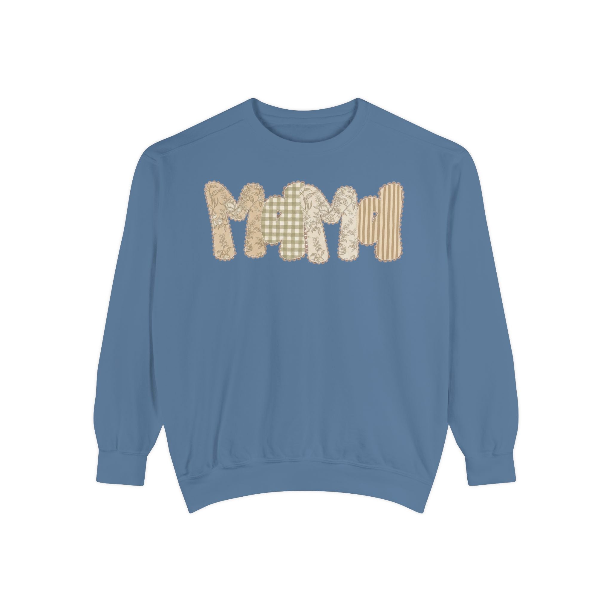 Mama Plaid Patchwork Sweatshirt (Comfort Colors)