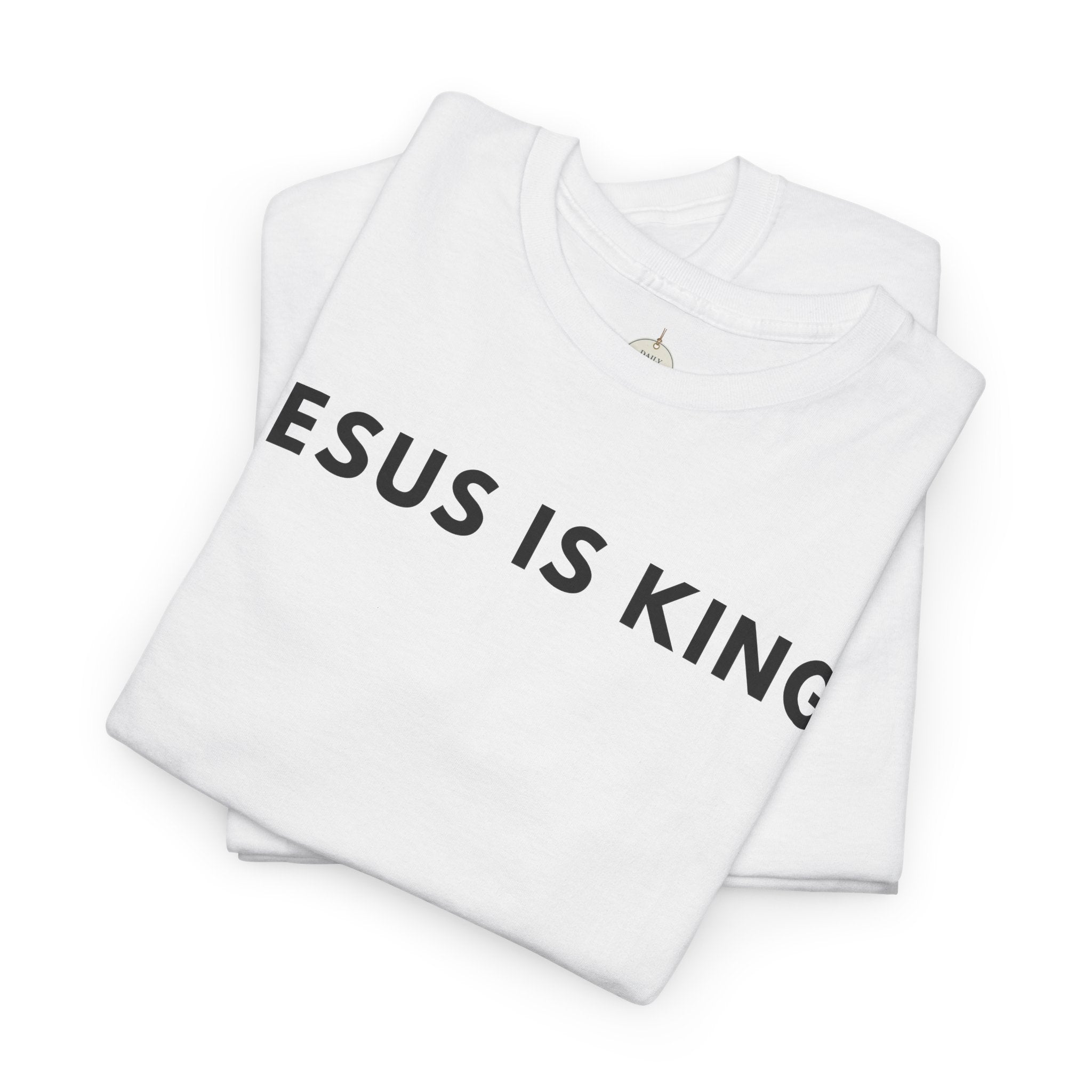 Jesus Is King Tee - Christian Faith White Cotton T-Shirt