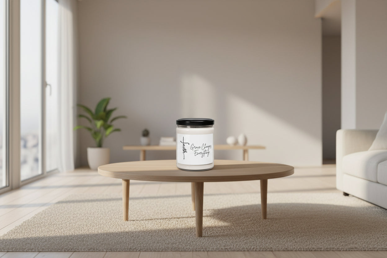 Faith Candle — "Grace Changes Everything" 9oz Scented Soy Candle