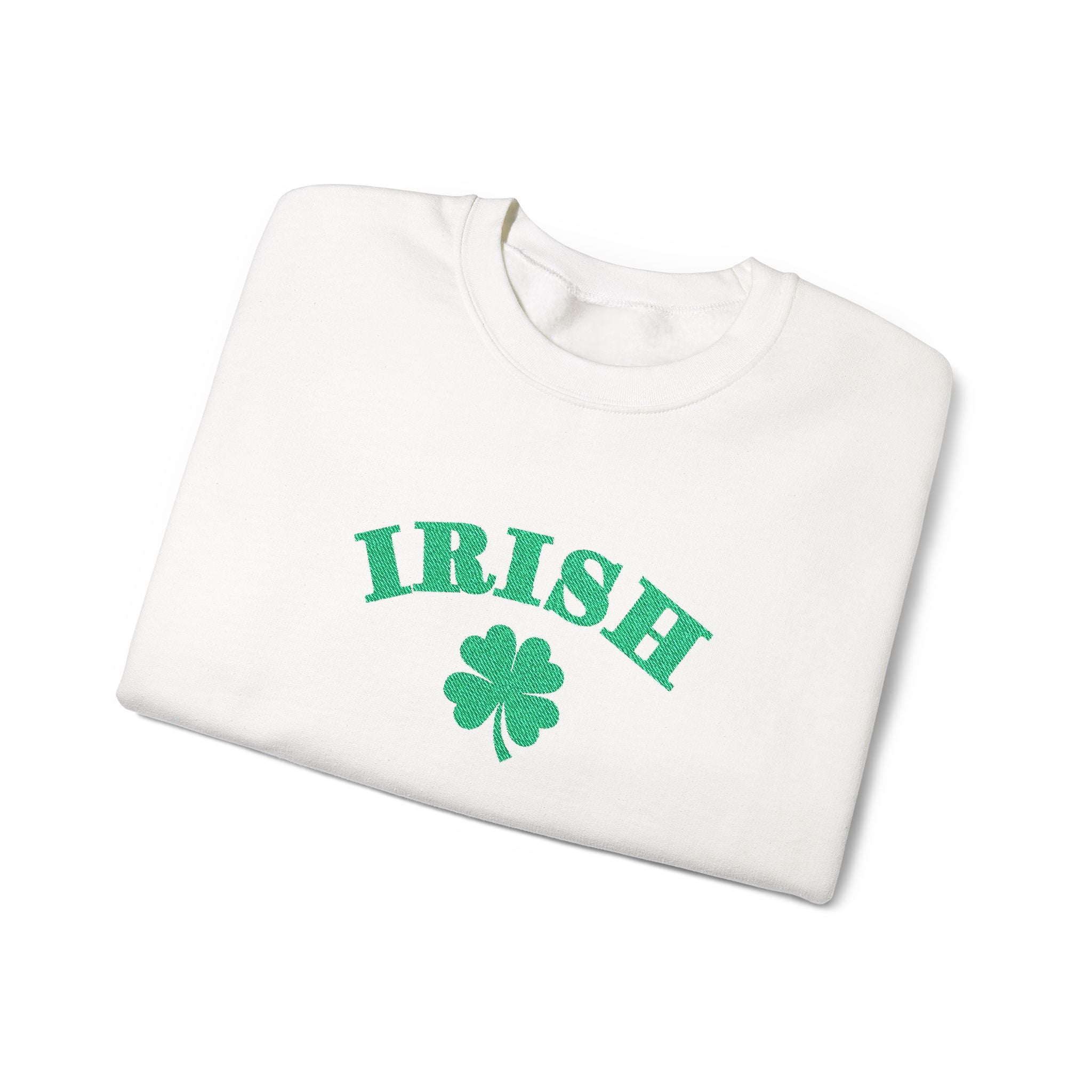 Embroidered Irish with Shamrock Crewneck Sweatshirt - Wrist Shamrock
