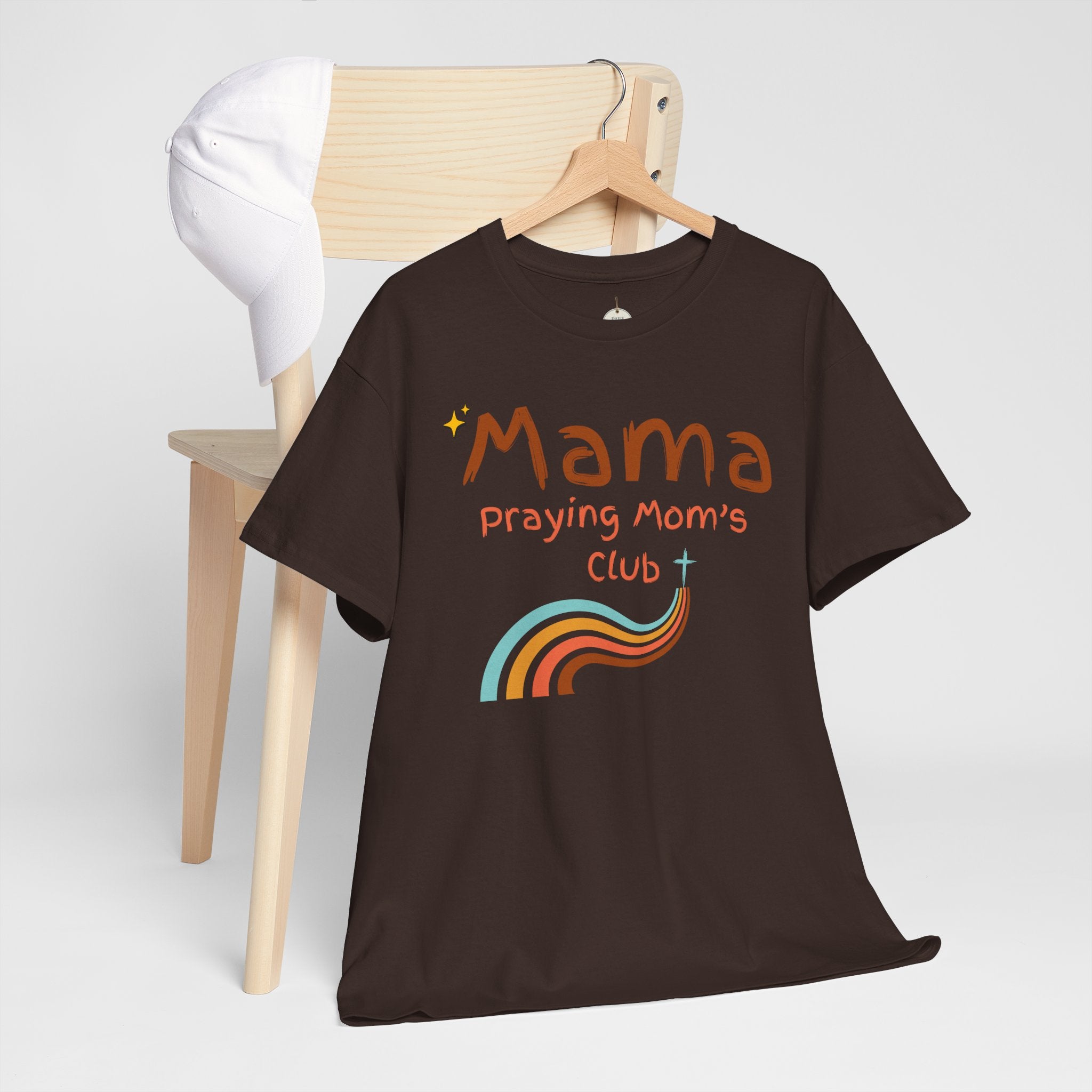 Mama Praying Mom's Club Tee — Inspirational Christian Mama T-Shirt with Rainbow - Mother's Day Gift