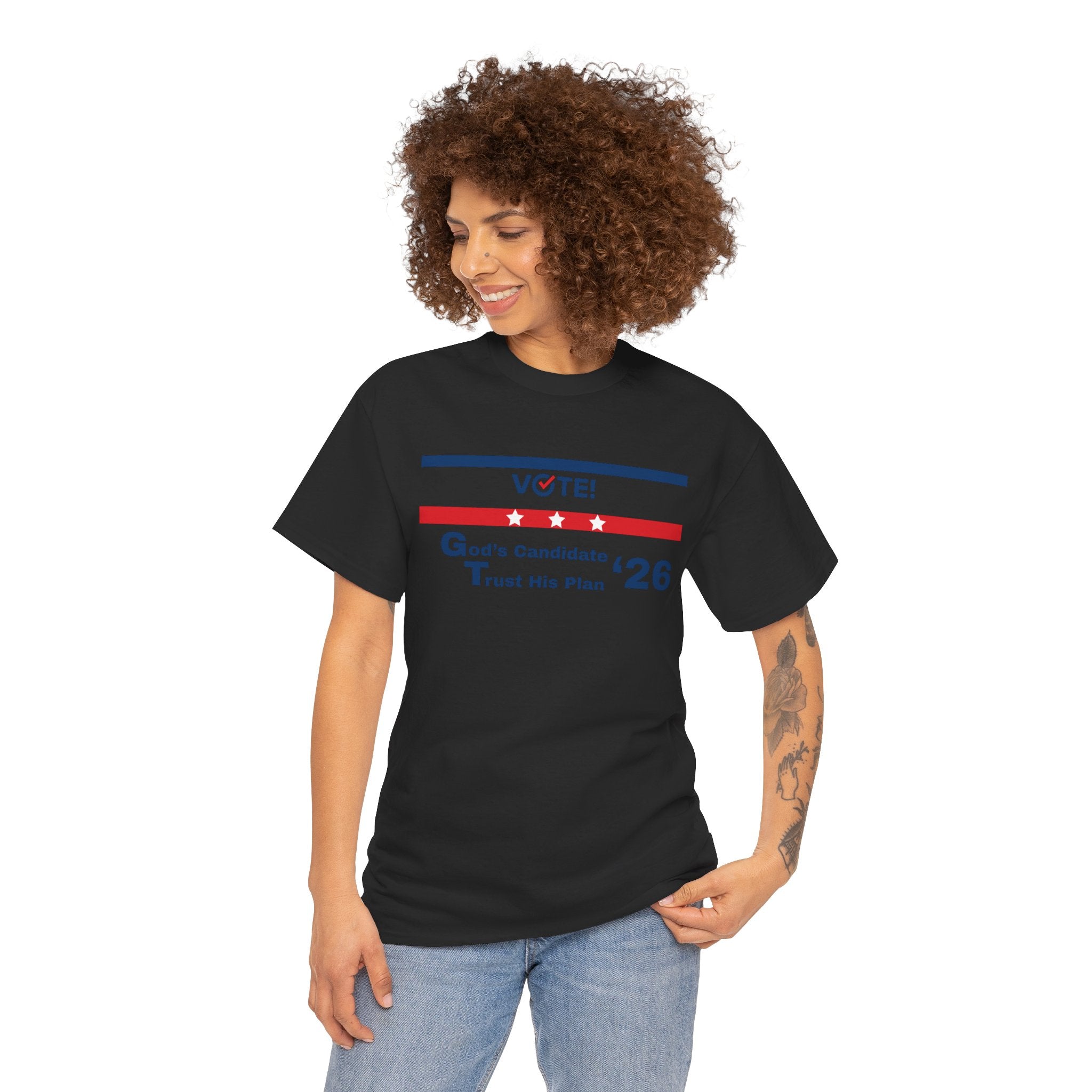 Political Vote '26 T‑Shirt — "God's Candidate Trust His Plan" Patriotic Tee