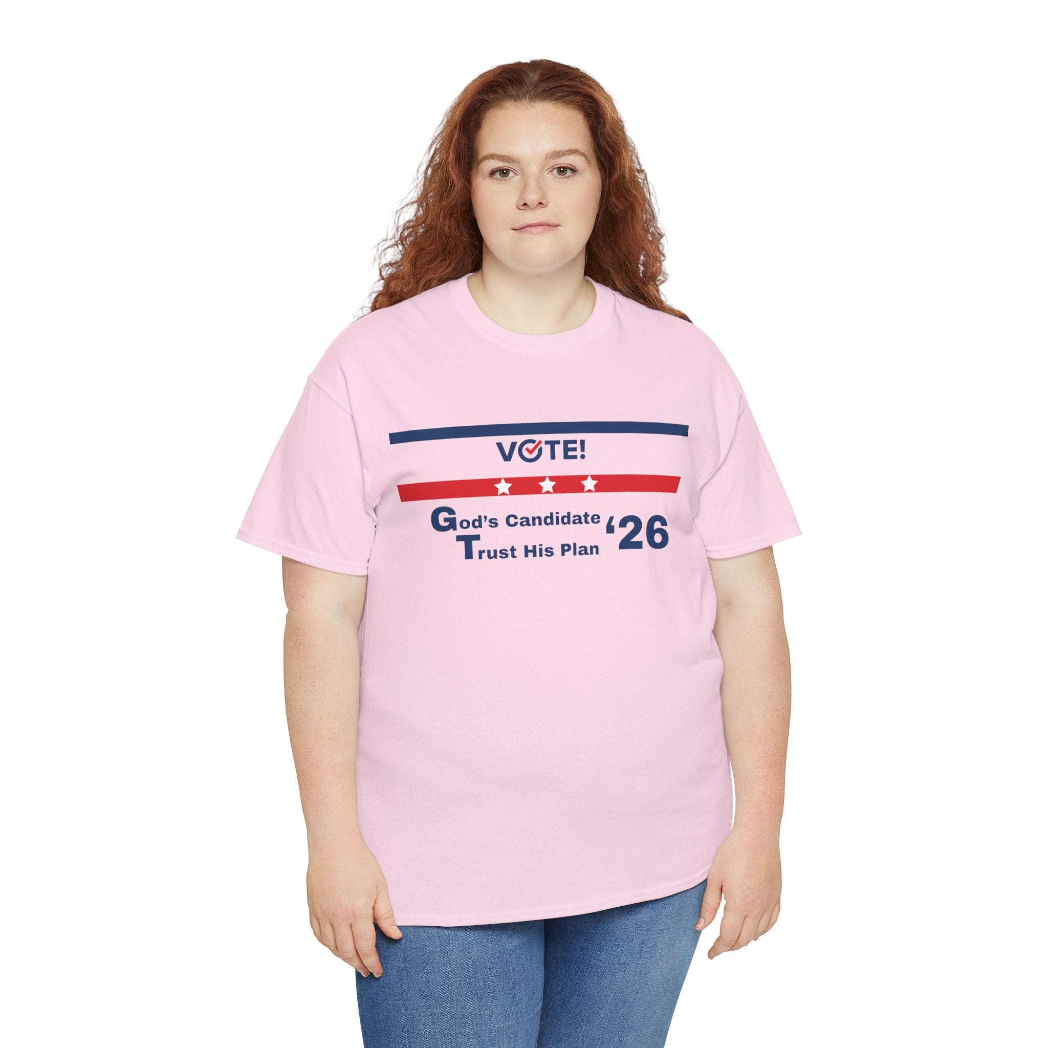 Political Vote '26 T‑Shirt — "God's Candidate Trust His Plan" Patriotic Tee