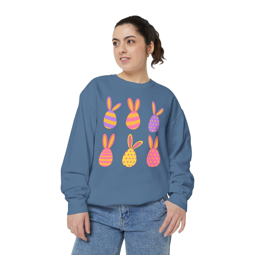 Easter Bunny Egg Sweatshirt — Pastel Bunny-Egg Graphic Pullover