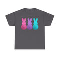 Glitter Pastel Bunny Trio Tee | Easter Rabbit Silhouette Shirt