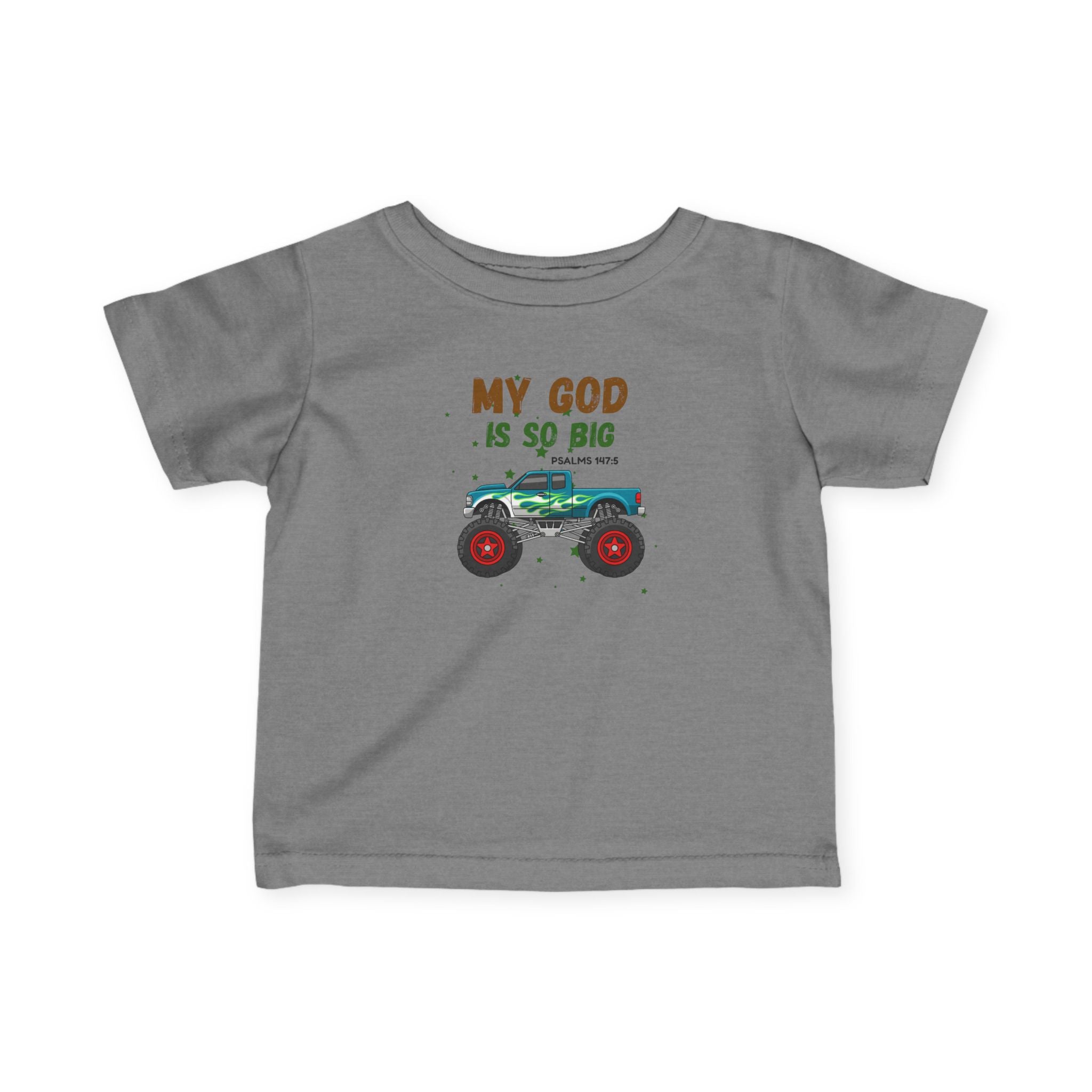 Infant Tee — "My God Is So Big" Monster Truck Baby Shirt