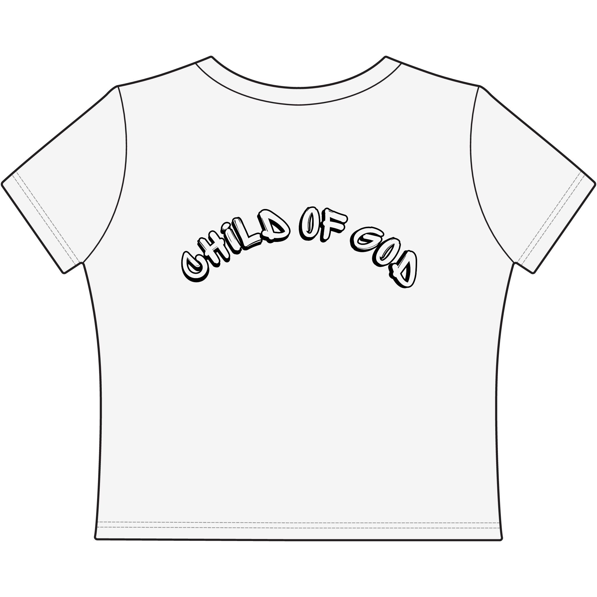 Child of God Women's Baby Tee — He's Got My Back Religious Graphic Top