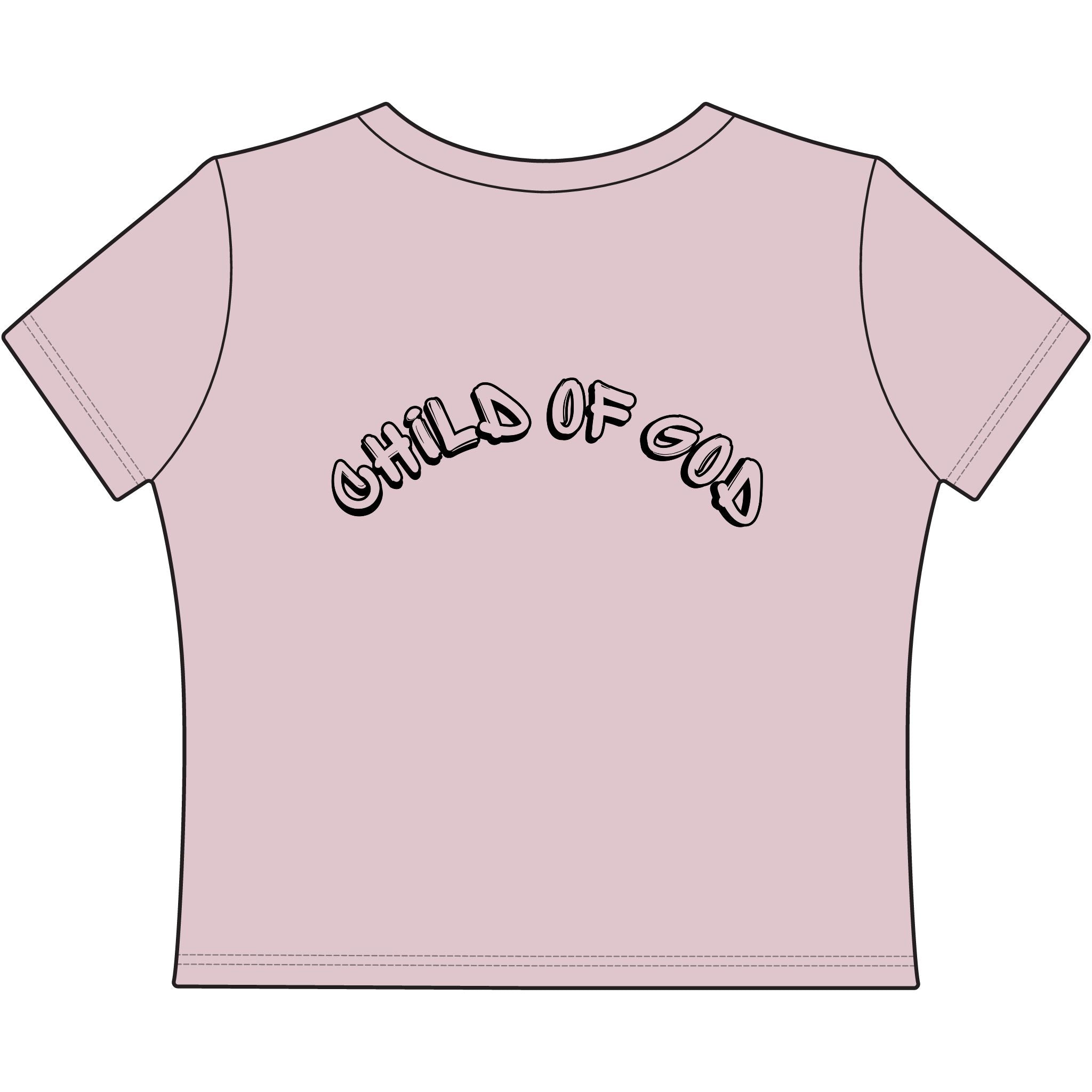 Child of God Women's Baby Tee — He's Got My Back Religious Graphic Top