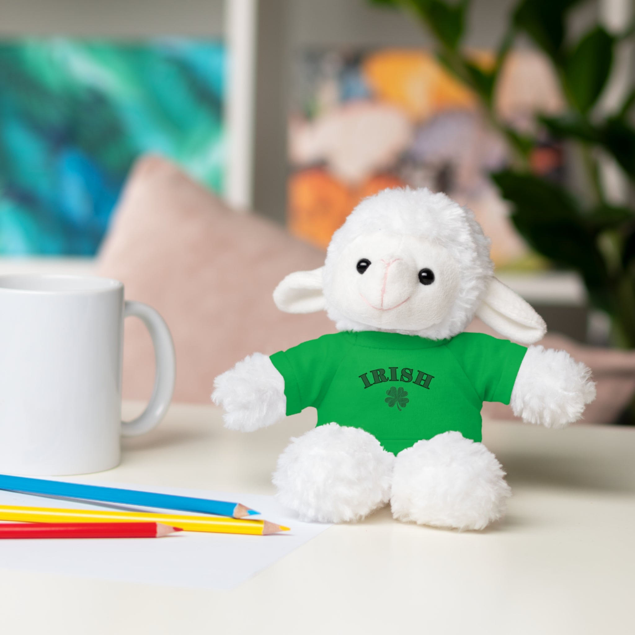Irish Clover Teddy Bear with 'IRISH' Tee — St. Patrick's Day Plush Gift