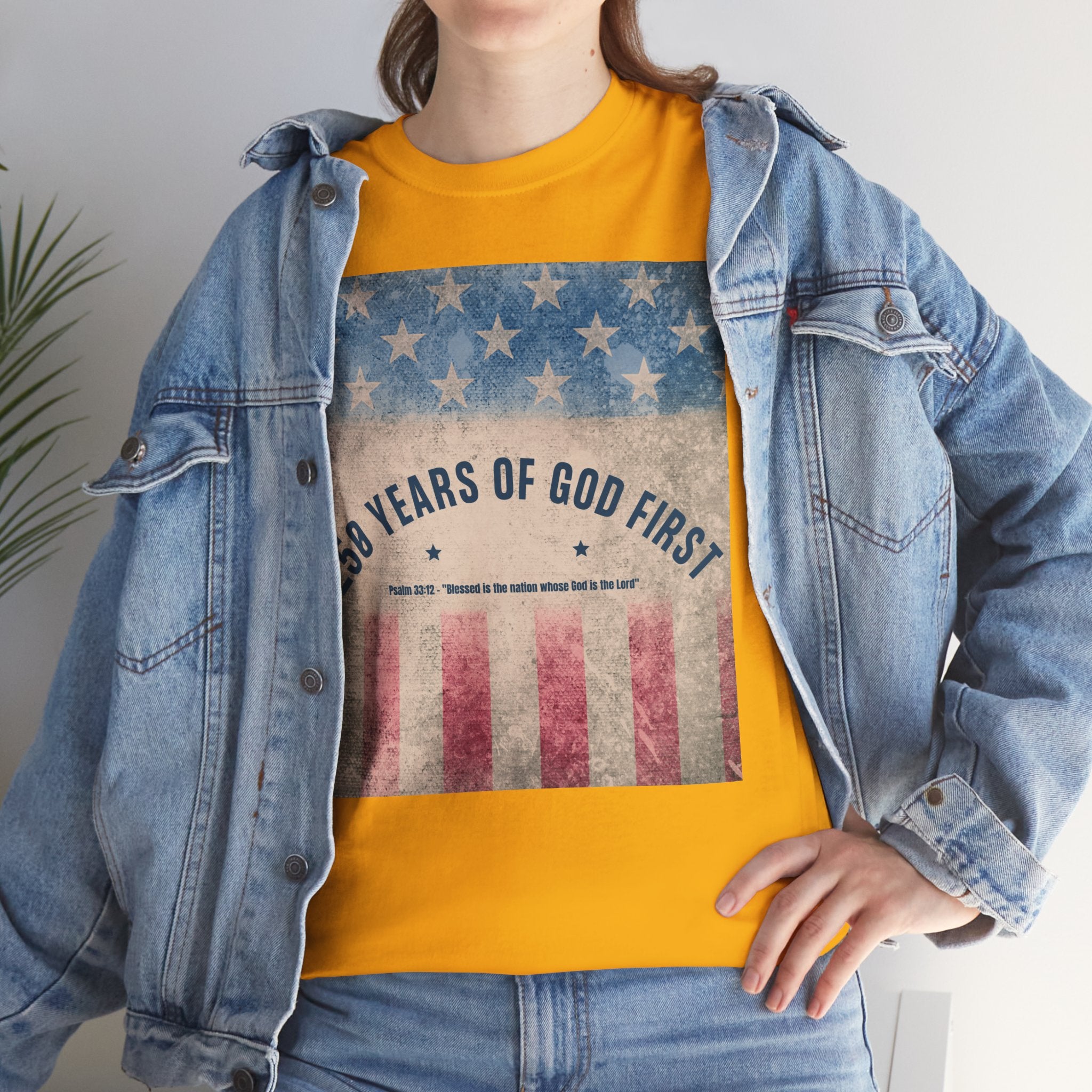 God First 250 Years Vintage American Flag  and Patriotic T-Shirt