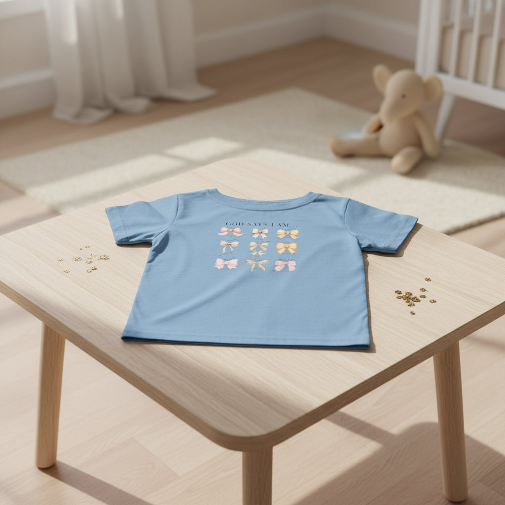 Infant Tee — Pastel Bows Baby Shirt God Say I Am...
